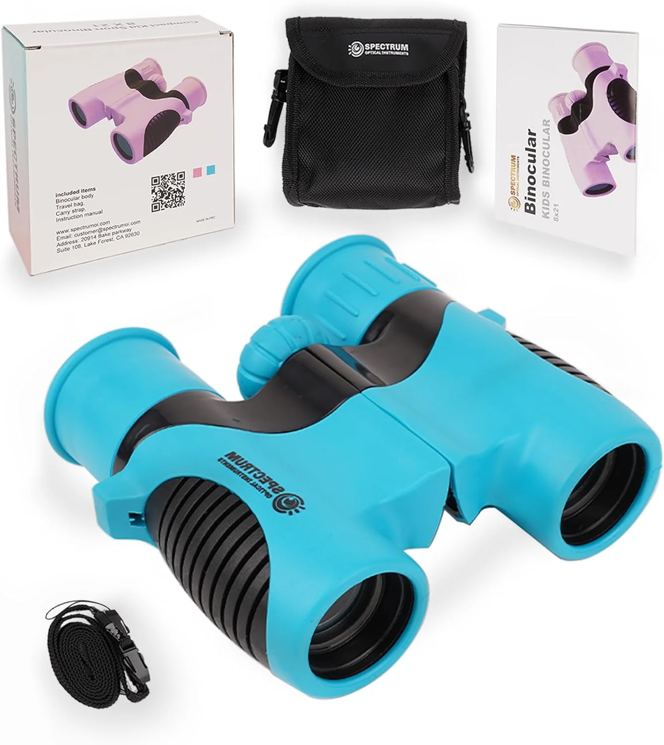 دوربین شکاری SpectrumOI برای کودکان، 8x21، دوربین شکاری اسباب بازی برای کودکان 5-7 سال، دوربین شکاری آبی