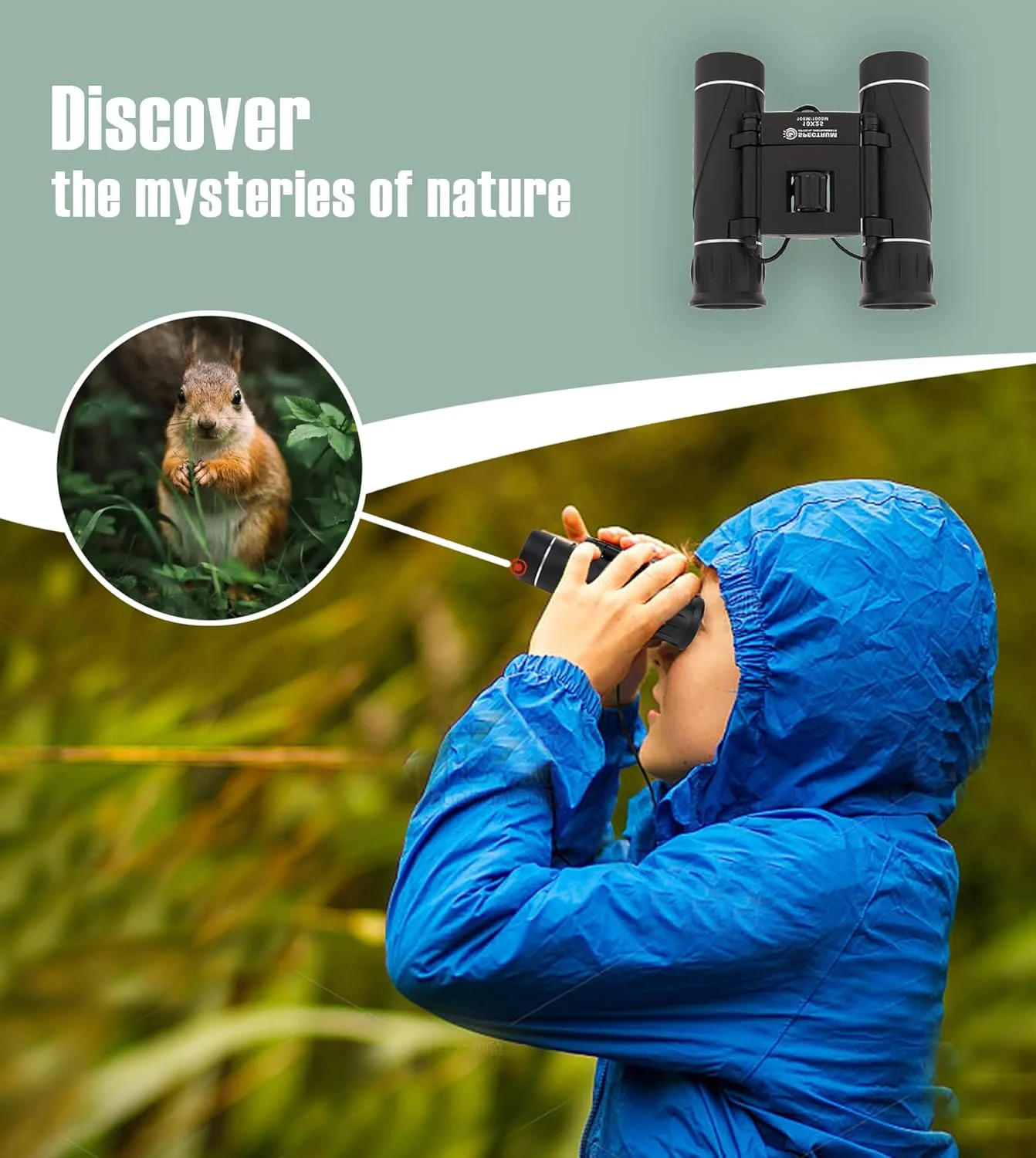 دوربین دوچشمی SpectrumOI برای کودکان، 10X25، دوربین دوچشمی برای کودکان 8-12 سال، دوربین دوچشمی اسباب بازی برای کودکان 5-7 سال