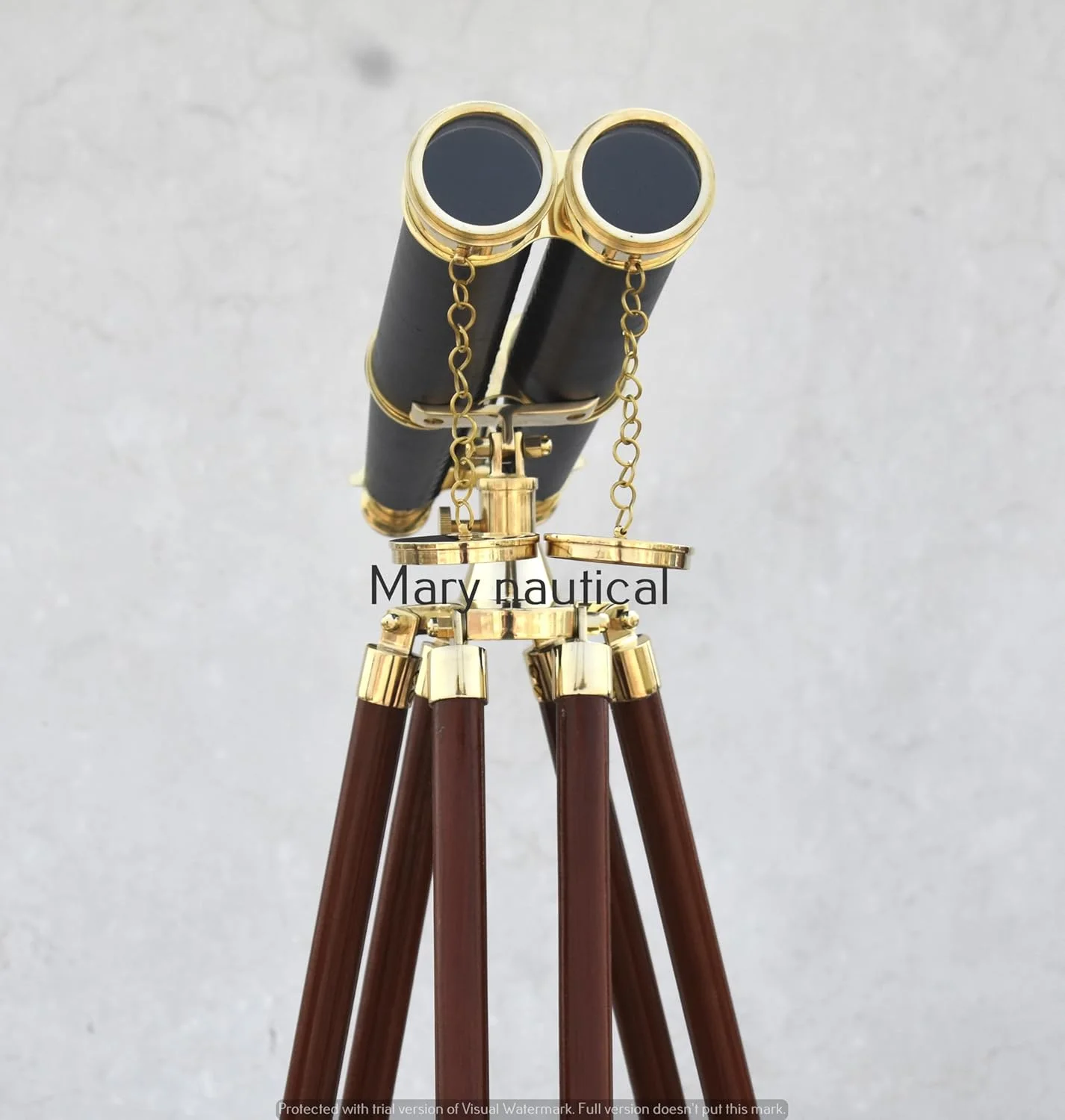 دوربین دوچشمی ایستاده برنجی با سه پایه - تلسکوپ دریایی برای بزرگسالان | تماشای پرندگان، دکور دریایی، پیاده روی، کمپینگ و استفاده در فضای باز