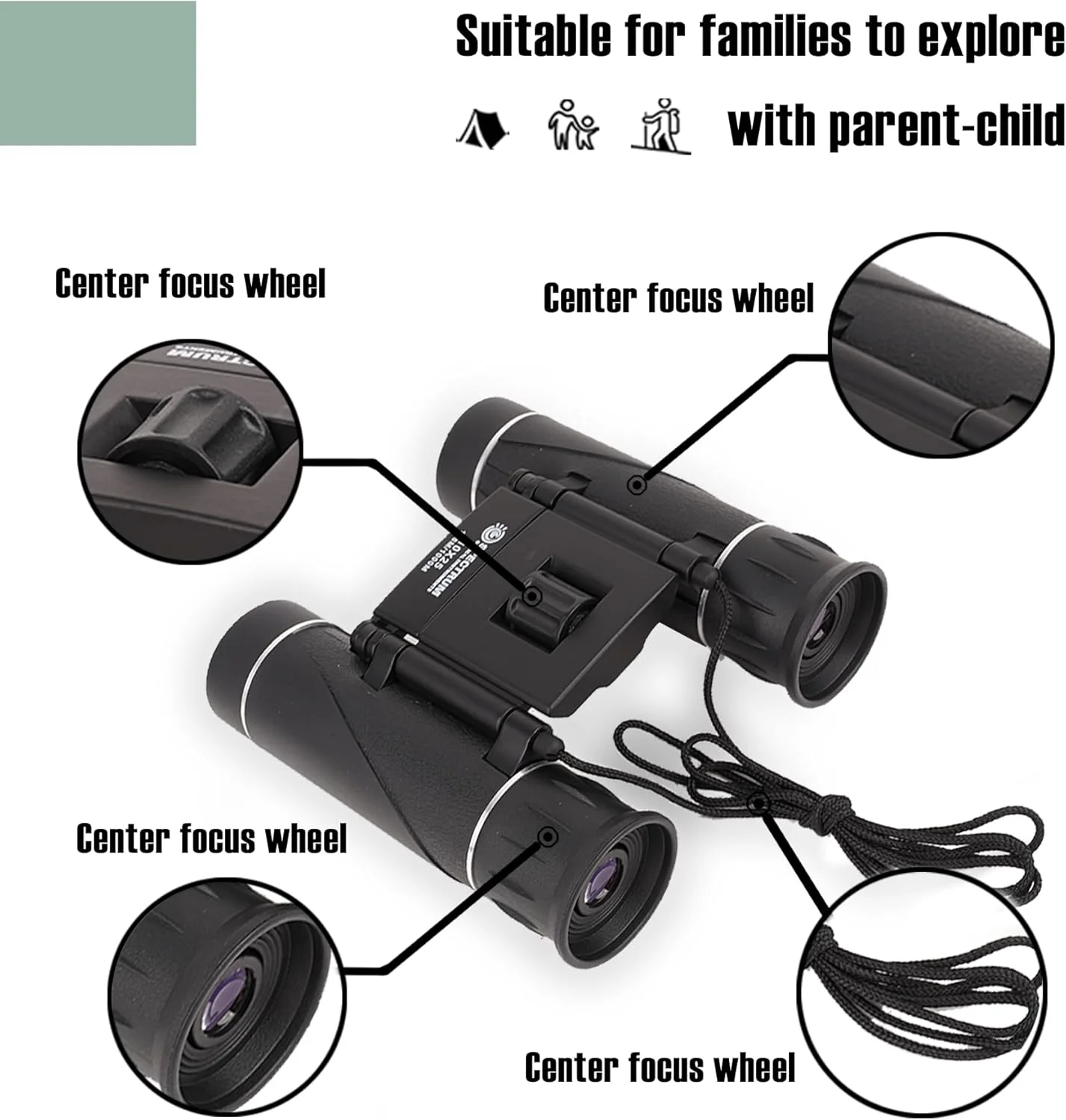 دوربین دوچشمی SpectrumOI برای کودکان، 10X25، دوربین دوچشمی برای کودکان 8-12 سال، دوربین دوچشمی اسباب بازی برای کودکان 5-7 سال