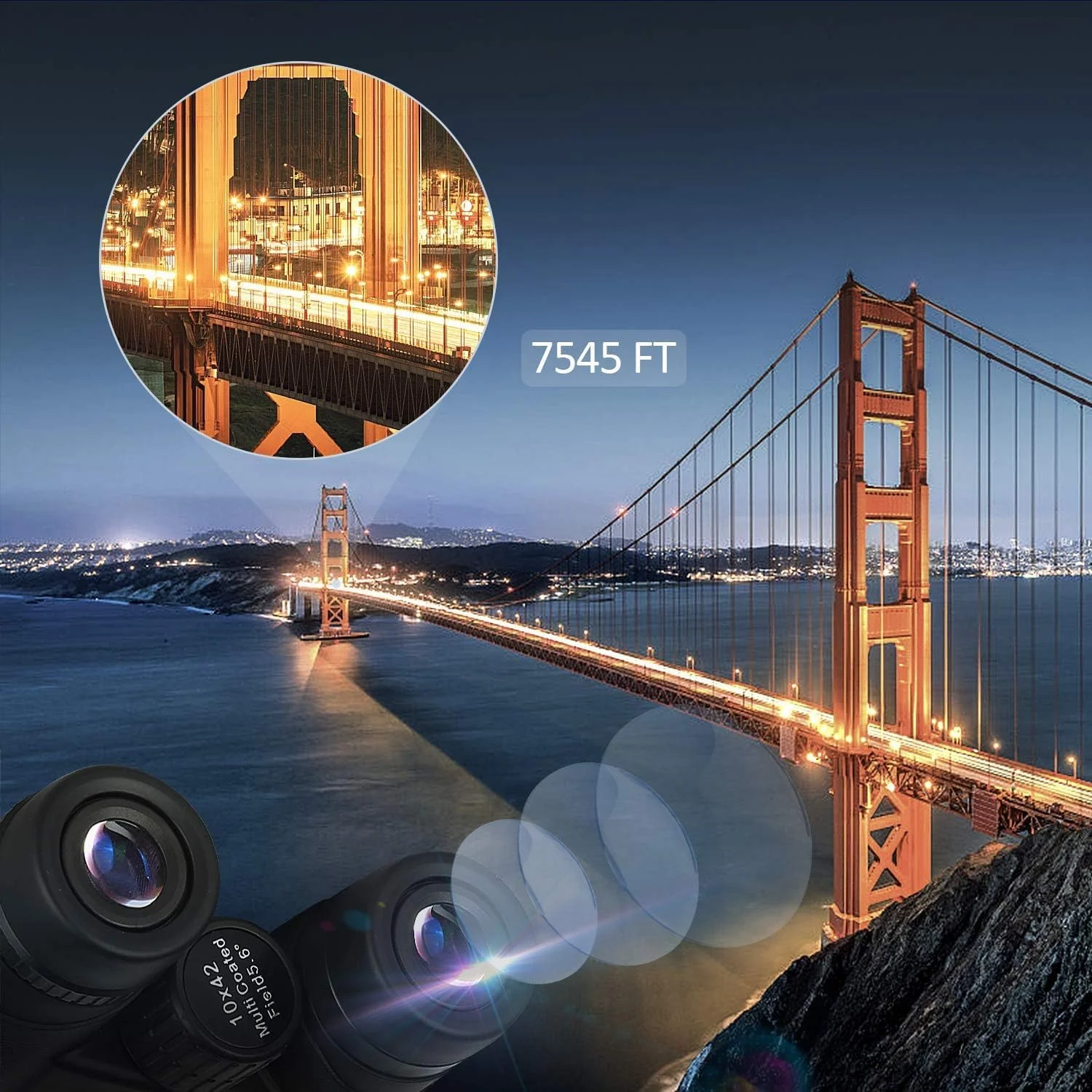 دوربین شکاری 10x42 HD SkyGenius برای بزرگسالان - فوکوس سریع، منشور BAK4، لنز با پوشش چند لایه کامل، دوربین شکاری سبک وزن 500 گرمی برای تماشای پرندگان، شکار و فعالیت های فضای باز