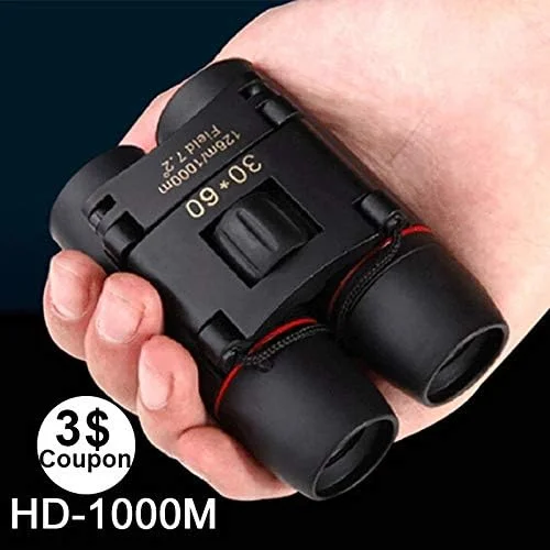 تلسکوپ کوچک زوم HD با قدرت بالا 30x60 تاشو برای تماشای پرندگان در فضای باز، مسافرت و کمپینگ 800-1000 متر (رنگ: 1)