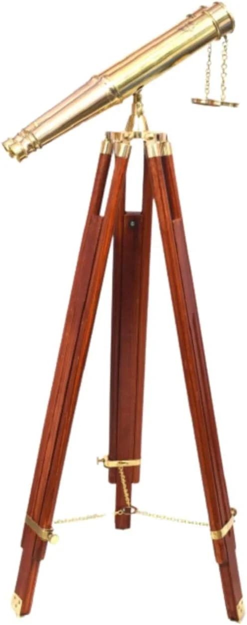 دوربین دوچشمی برنجی ایستاده 157 سانتی‌متری، (157 سانتی‌متر، رنگ: برنجی طلایی) دکوری منزل دریایی