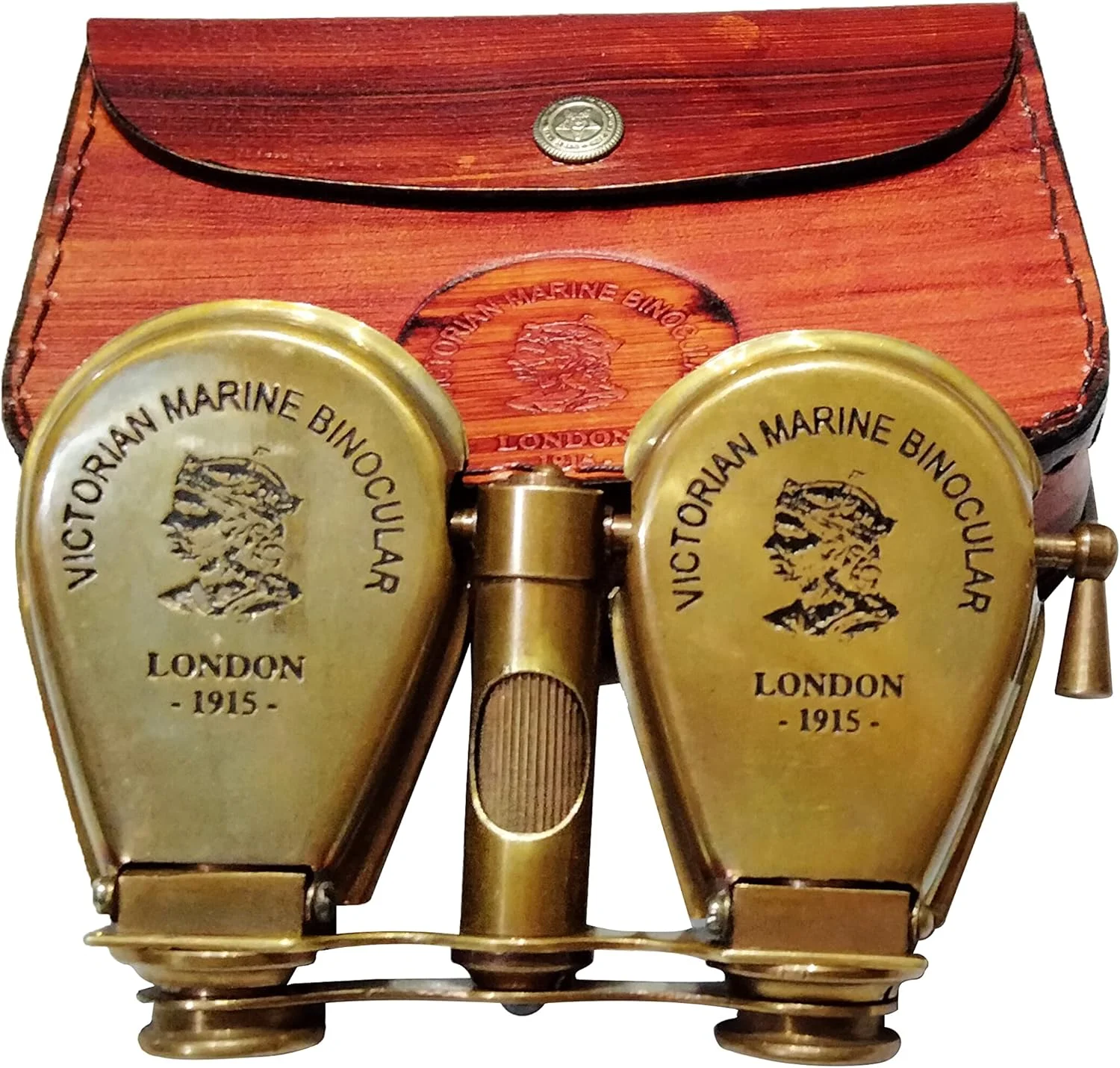 دوربین شکاری برنجی جامد دریایی ویکتوریایی لندن-1915 با جعبه چرمی، دوربین شکاری برنجی قدرتمند برای شکار و تماشای پرندگان - هدیه تولد، ایده ها