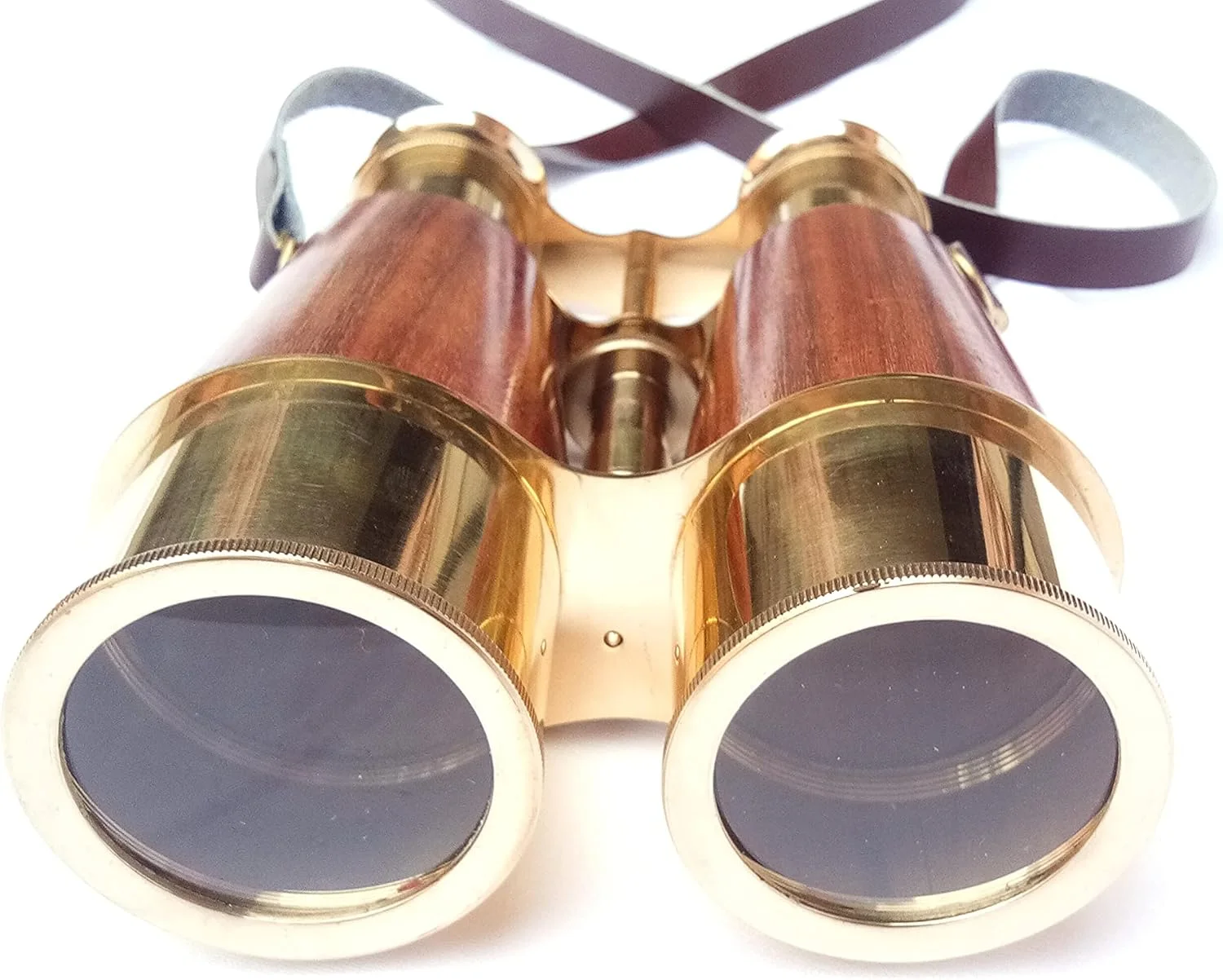 دوربین شکاری برنجی جامد و براق عتیقه برای بزرگسالان و کودکان با بند گردنی چرمی، دوربین شکاری دریایی جمع و جور 6 اینچی برای تماشای پرندگان، شکار و بازی های ورزشی (ماکت)