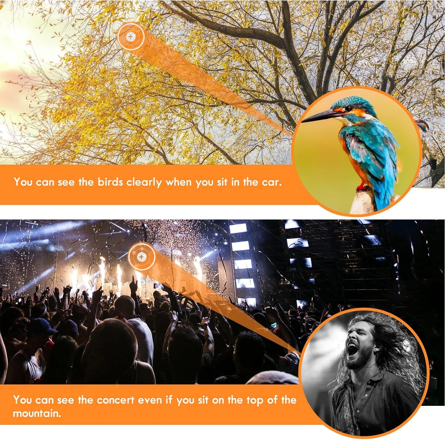 دوربین شکاری جمع و جور و سبک وزن برای تئاتر و استفاده در فضای باز، طراحی تاشو چند منظوره با فوکوس آسان برای تماشای پرندگان، پیاده روی، کنسرت ها و ماجراجویی های مسافرتی