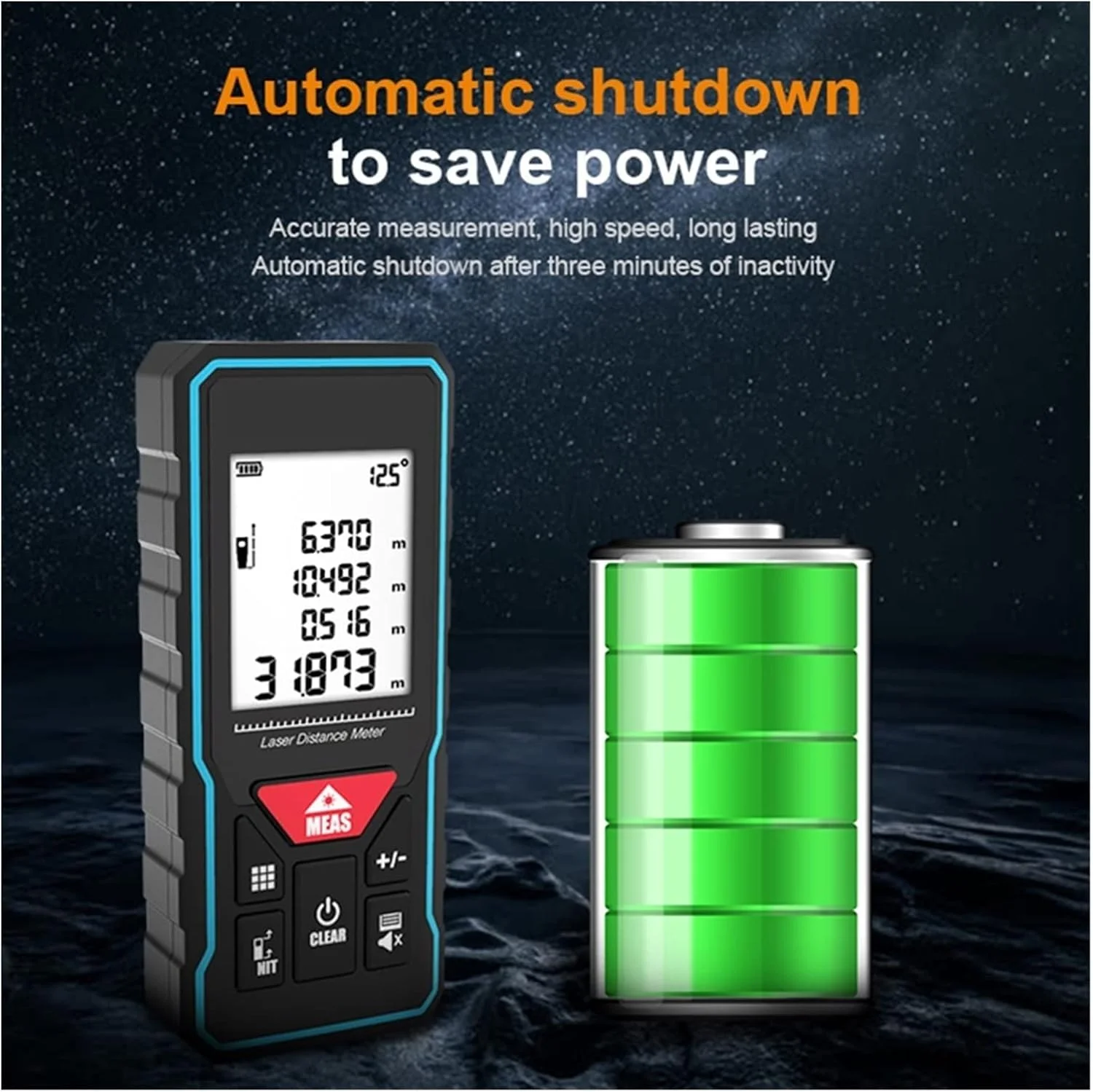 متر لیزری دستی X5 X6، اندازه گیری دقیق فاصله، محاسبه زاویه برای ساخت و ساز، دقت بالا (رنگ: X6-قابل شارژ، اندازه: 40 متر)