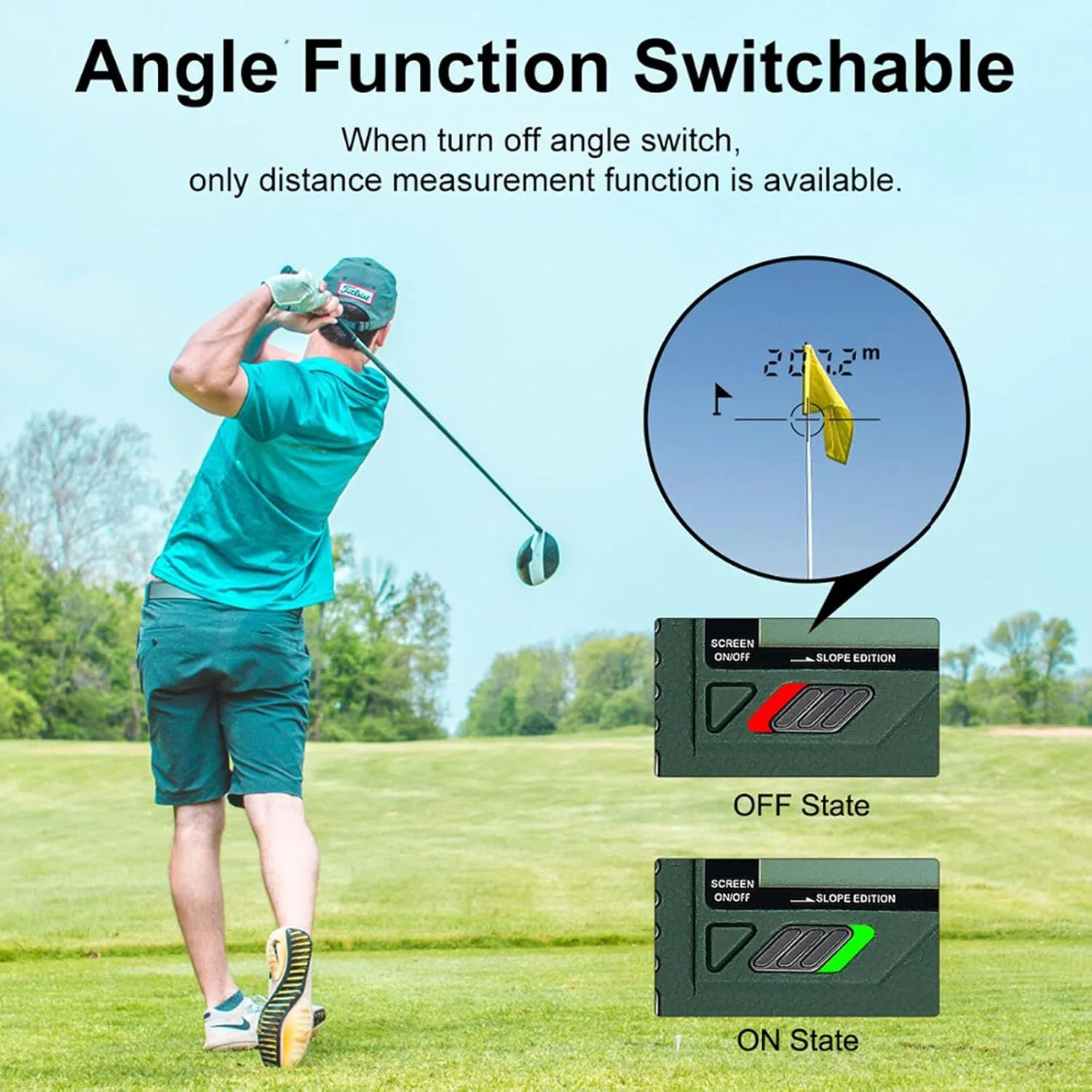 فاصله یاب گلف و شکار، تلسکوپ، متر فاصله، رولت اندازه گیری ورزشی