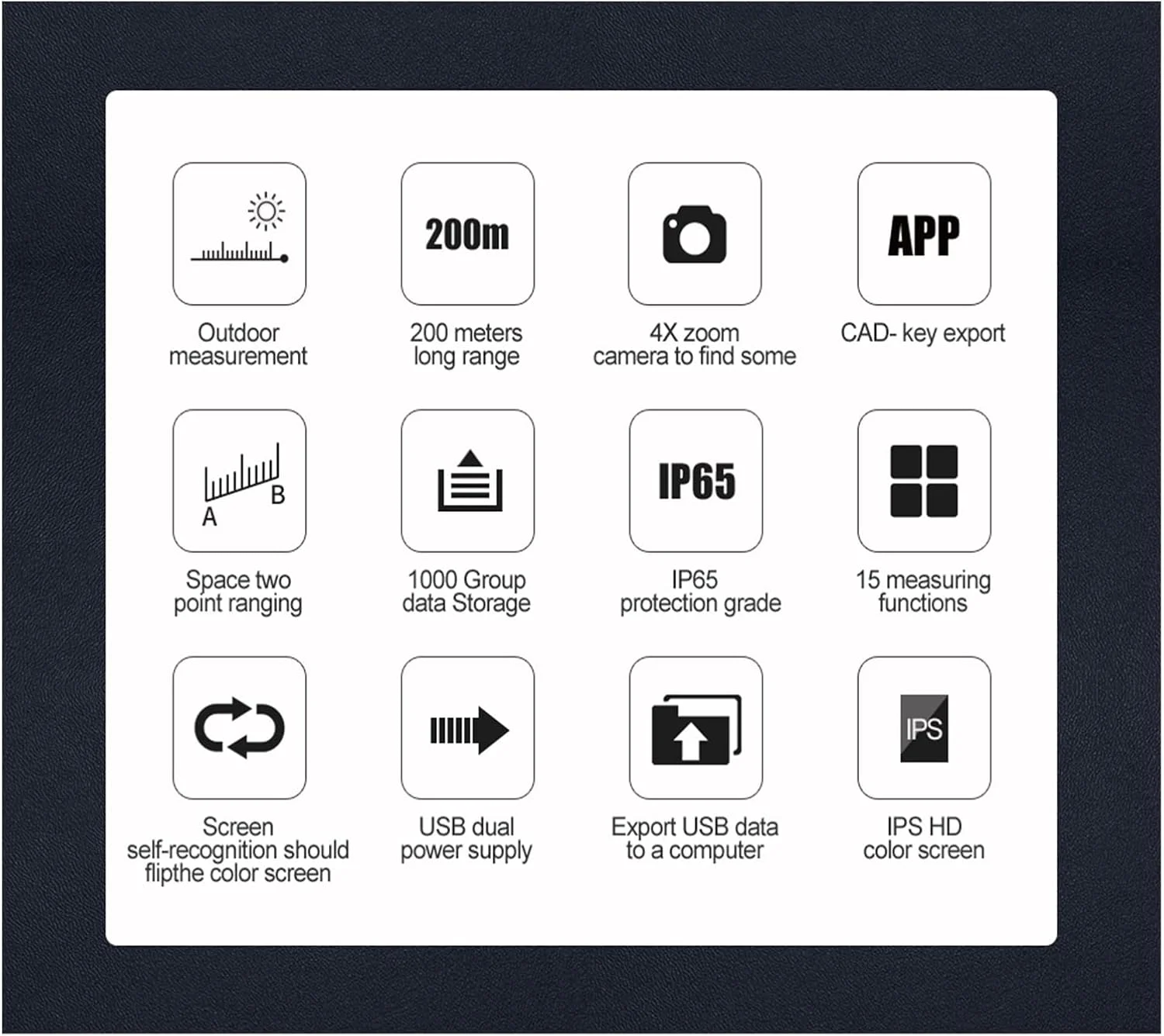 متر لیزری مساحت یاب S2 با برد 60/80/100 متر، قابل شارژ، اندازه گیری فاصله، مساحت و حجم