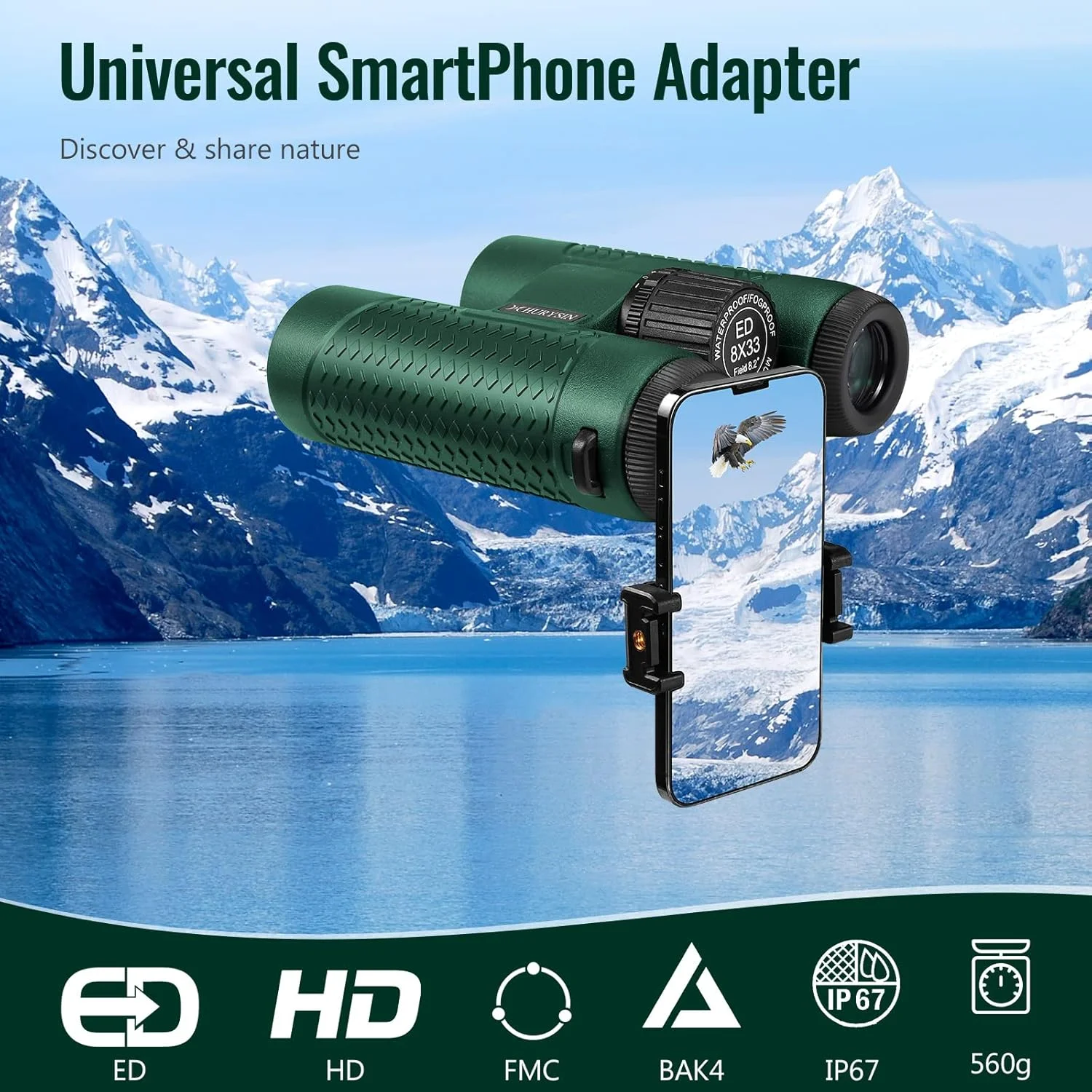 دوربین شکاری ED 8x33 – سیستم اپتیک HD، پر شده با نیتروژن و ضد آب و ضد مه، با دستگیره سیلیکونی ضد لغزش برای استفاده راحت، ایده آل برای شکار، تماشای پرندگان، پیاده روی و مسافرت دوربین شکاری ED 8x33 – سیستم اپتیک HD، پر شده با نیتروژن و ضد آب و ضد مه، با دستگیره سیلیکونی ضد لغزش برای استفاده راحت، ایده آل برای شکار، تماشای پرندگان، پیاده روی و مسافرت