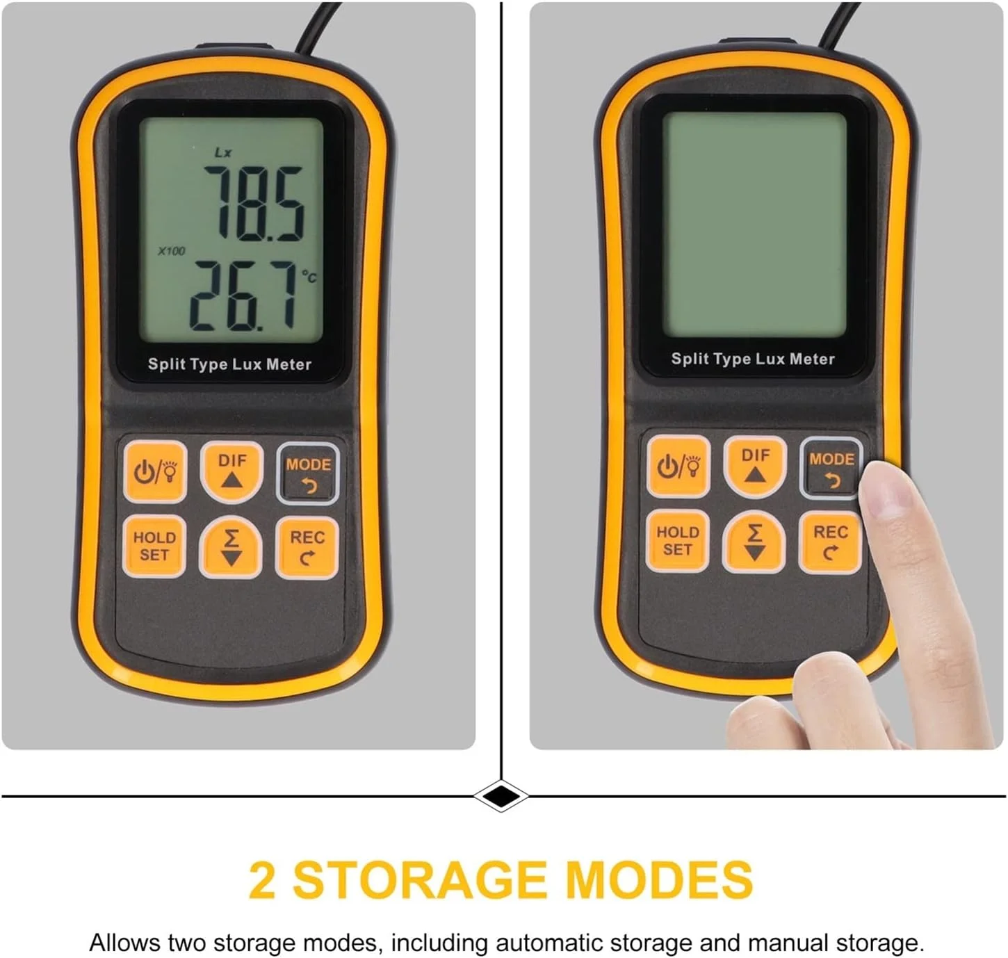 نورسنج دستی TISTIK، نورسنج LCD، نورسنج دیجیتال، تستر اندازه گیری نور، نورسنج دستی جدا شونده 0-200000 لوکس برای توان نوری، تست UV