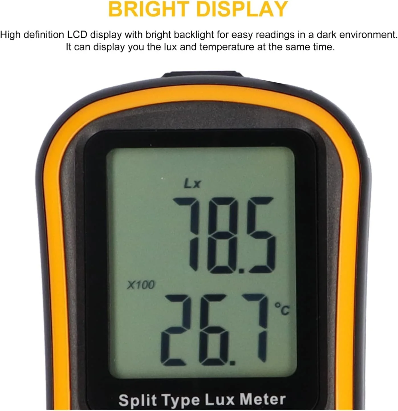 نورسنج دستی TISTIK، نورسنج LCD، نورسنج دیجیتال، تستر اندازه گیری نور، نورسنج دستی جدا شونده 0-200000 لوکس برای توان نوری، تست UV