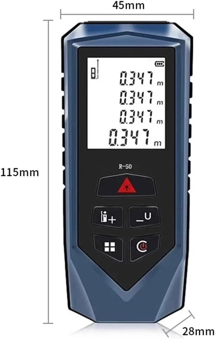 فاصله سنج لیزری TISTIK، 100 متر، 50 متر، متر نواری، ابزار اندازه گیری دیجیتال، دقت بالا (رنگ: لیزر قرمز 50 متر، سایز: X)