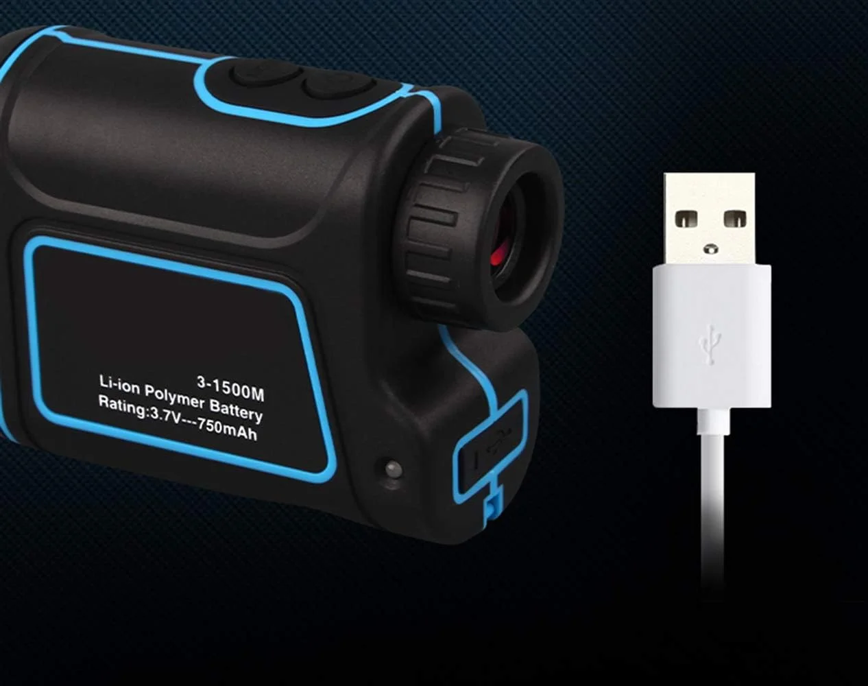 فاصله یاب TEmkin با تلسکوپ LCD، ابزار اندازه گیری فاصله قابل شارژ دستی با دقت بالا 3-1500 متر (سایز: 3-1000 متر)