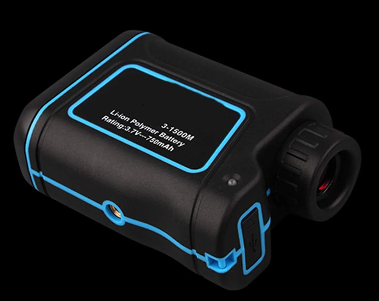 فاصله یاب TEmkin با تلسکوپ LCD، ابزار اندازه گیری فاصله قابل شارژ دستی با دقت بالا 3-1500 متر (سایز: 3-1000 متر)