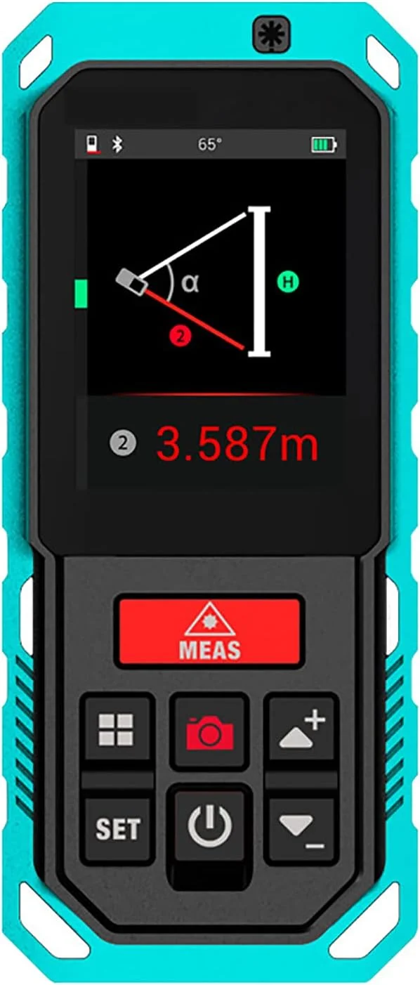 فاصله یاب دستی بیرونی، 200 متر، نسخه ویدیویی خط کش الکترونیکی، اندازه گیری فاصله در هر دو نقطه، خروجی سریع طرح ها، ذخیره سازی 1000 مجموعه داده