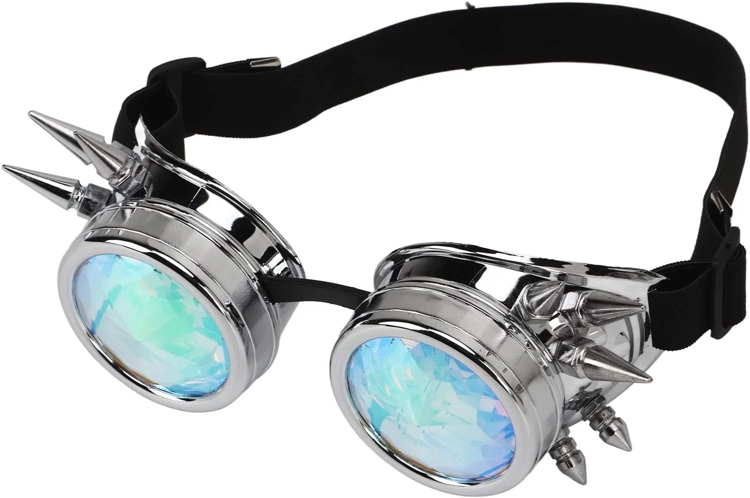 عینک استیم پانک رترو PC ABS با کش الاستیک، عینک های کالیدوسکوپ برای مهمانی - محافظت از چشم به سبک وینتیج برای جشنواره ها و رویدادها