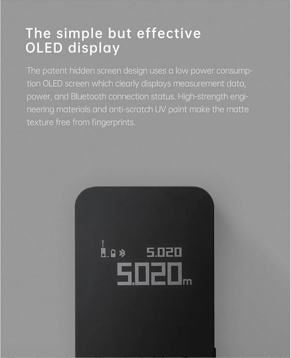 فاصله یاب هوشمند با نمایشگر دیجیتال، خط کش الکترونیکی کوچک برای اندازه گیری فاصله، نمایشگر پنهان OLED، اشتراک گذاری و خروجی داده ها در زمان واقعی، پشتیبانی از عملکردهای عکس/نقاشی/اندازه گیری