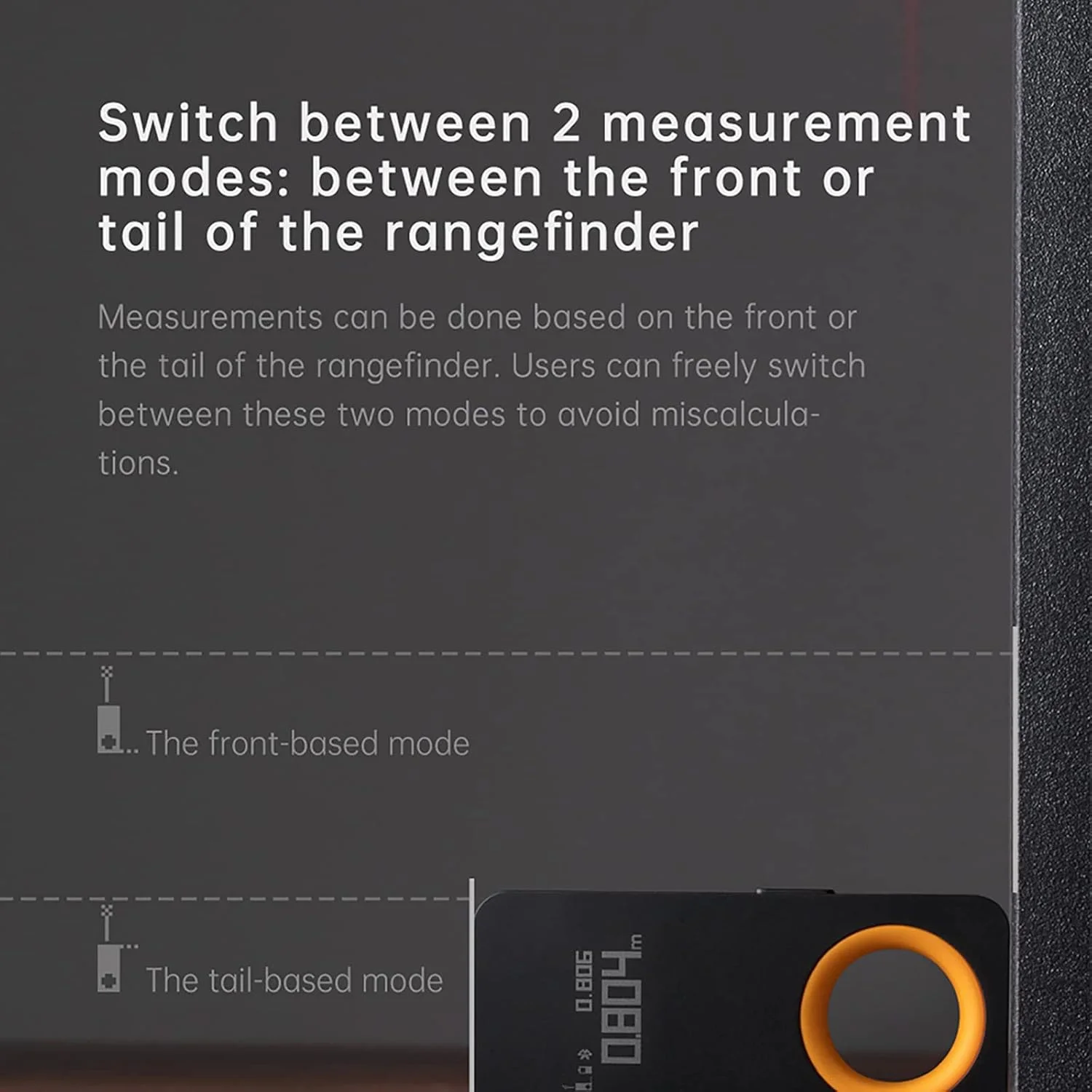 فاصله یاب هوشمند با نمایشگر دیجیتال، خط کش الکترونیکی کوچک برای اندازه گیری فاصله، نمایشگر پنهان OLED، اشتراک گذاری و خروجی داده ها در زمان واقعی، پشتیبانی از عملکردهای عکس/نقاشی/اندازه گیری