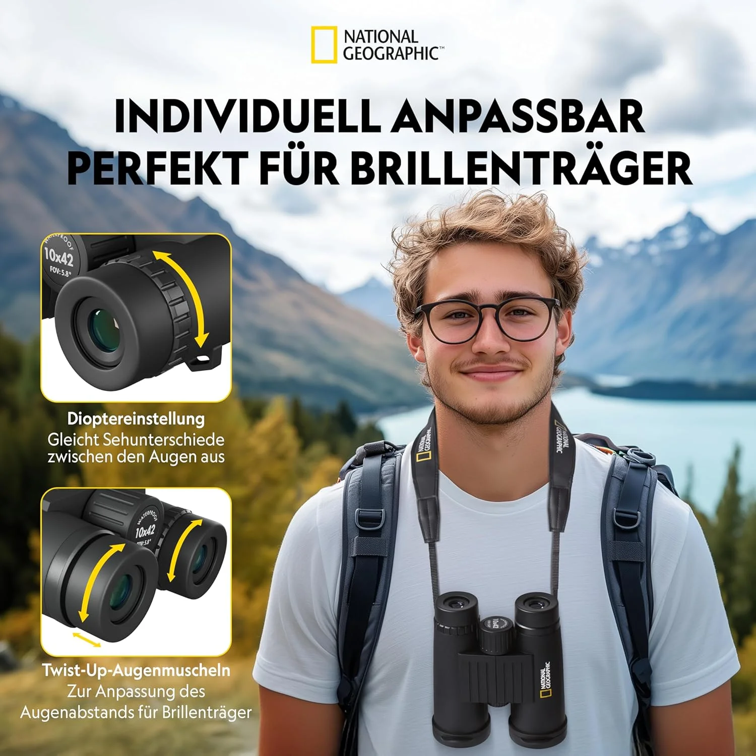 دوربین دوچشمی ضد آب نشنال جئوگرافیک 10x42 مدل 9076100 دوربین دوچشمی ضد آب نشنال جئوگرافیک 10x42 مدل 9076100