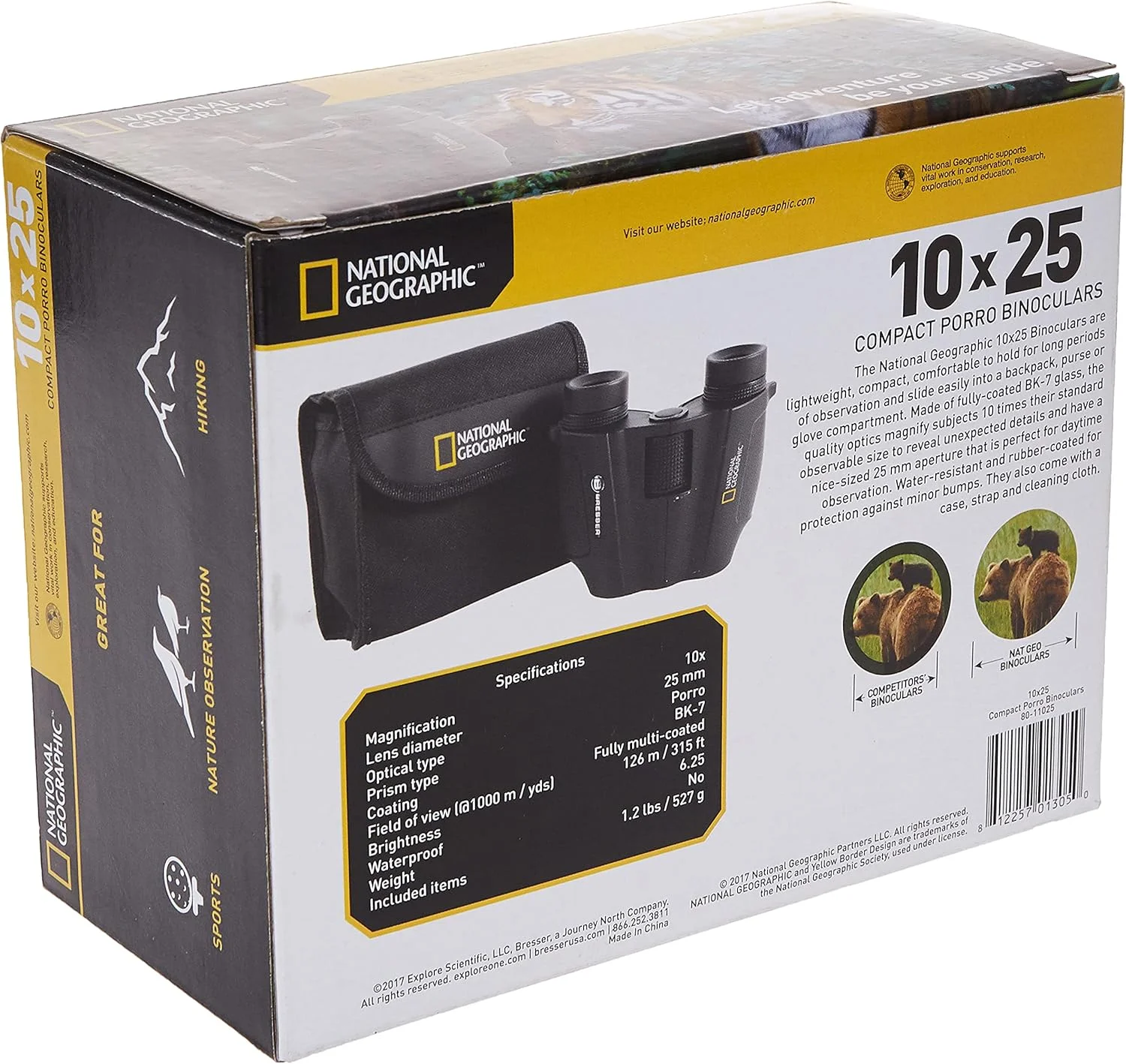 دوربین دوچشمی منشور Porro نشنال جئوگرافیک UG4008 با بزرگنمایی 10x25 - مشکی