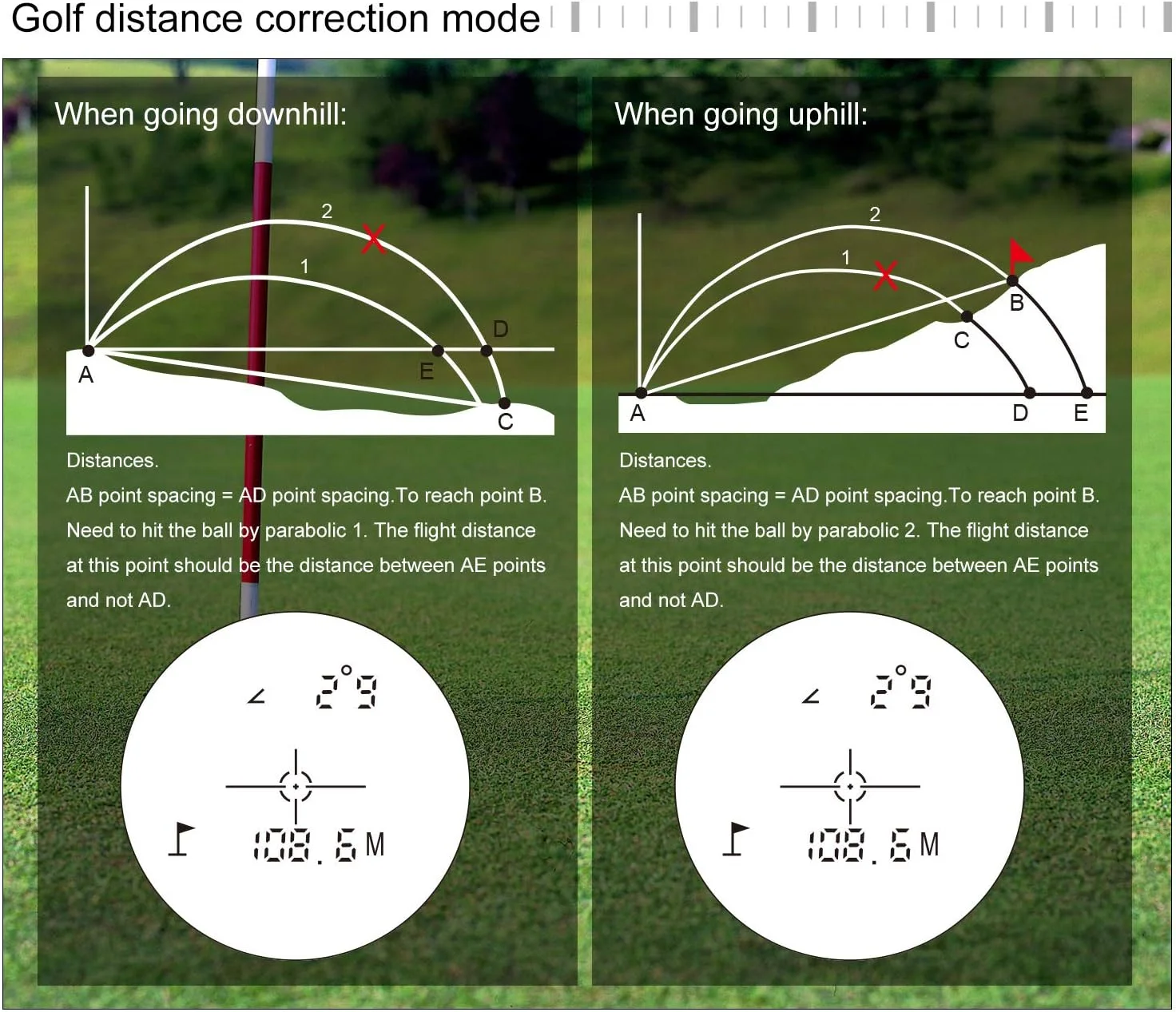متر لیزری فاصله یاب تلسکوپی دیجیتال مناسب گلف و فضای باز، ابزار اندازه گیری زاویه، سرعت و ارتفاع 450 متر / 600 متر، دو نوع باتری انتخابی