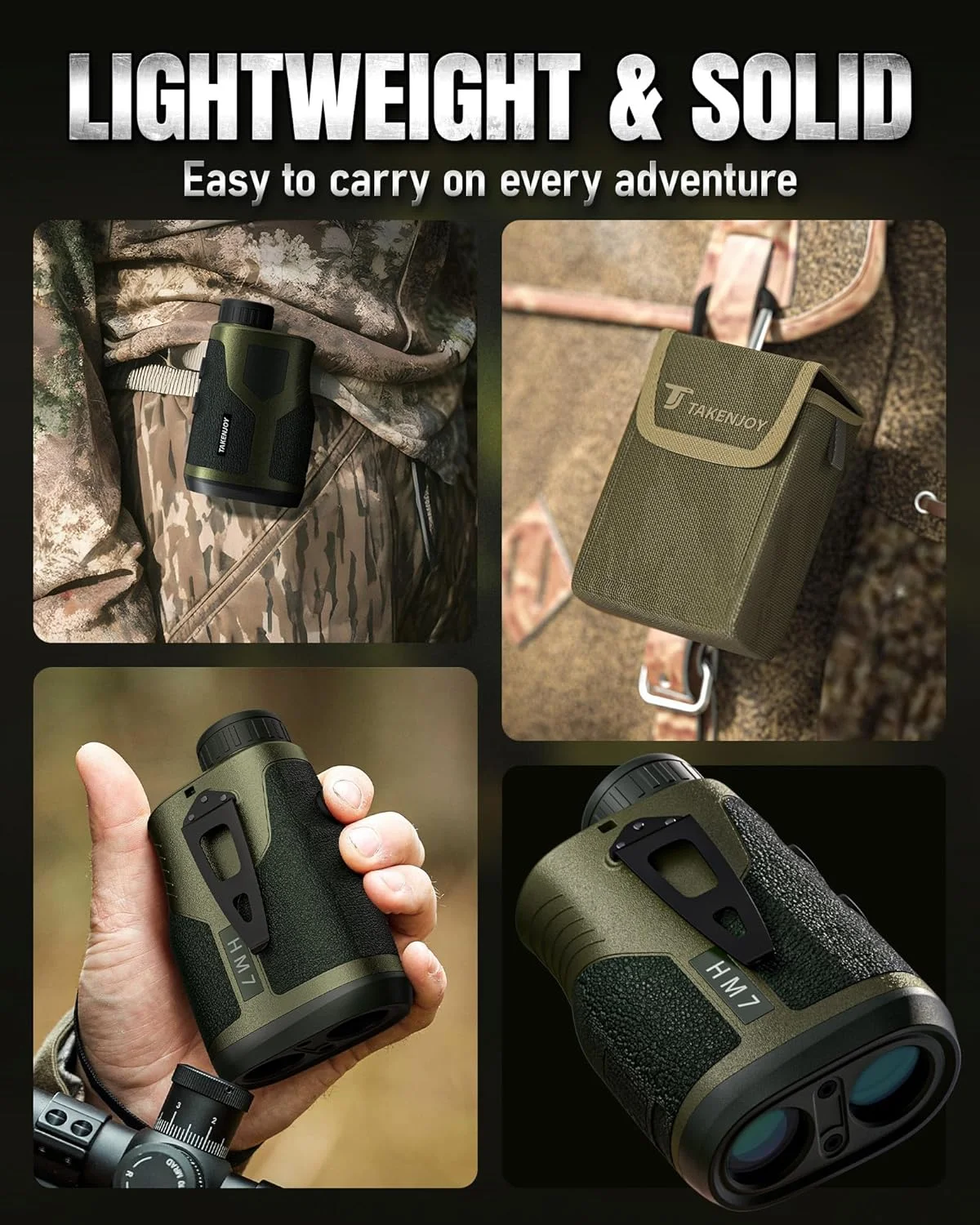 مسافت یاب شکار، مسافت یاب لیزری 1200Y برای شکار، صفحه نمایش LCD HD با قابلیت انتقال بالا با بزرگنمایی 7X، ضد آب، حالت سرعت، قابل شارژ، سبک وزن برای تیراندازی با کمان به همراه کیف