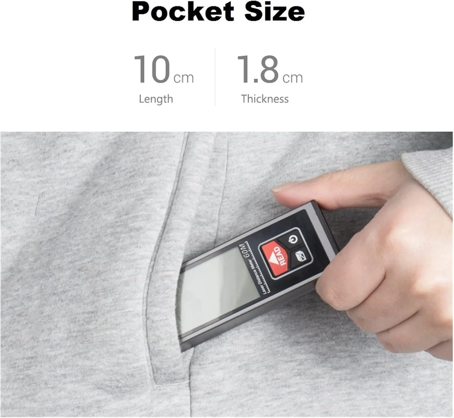 متر لیزری دستی FYUITGT مدل SW-B60، دستگاه اندازه گیری فاصله دیجیتال، قابل شارژ، دقت بالا