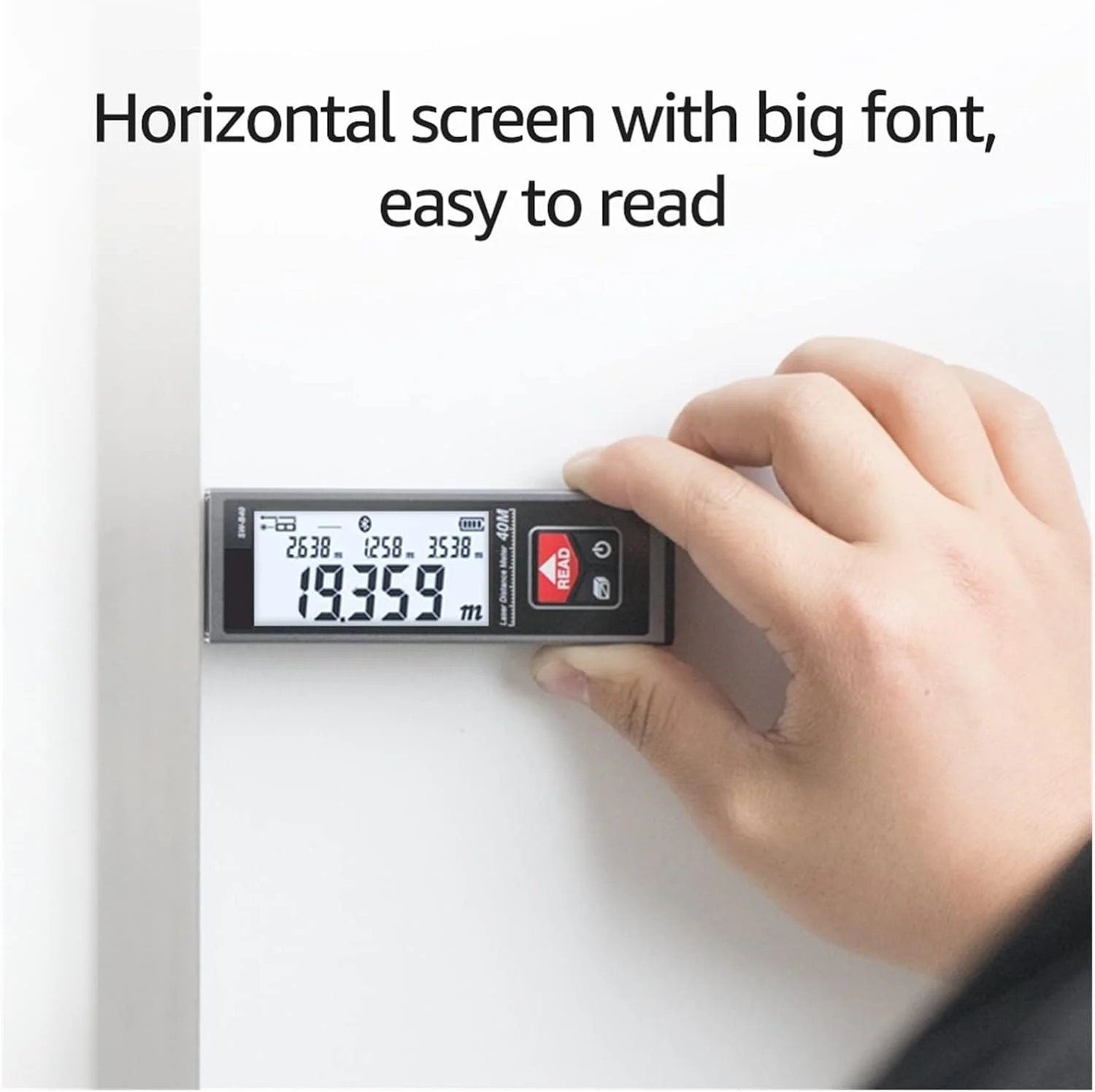 متر لیزری دستی FYUITGT مدل SW-B60، دستگاه اندازه گیری فاصله دیجیتال، قابل شارژ، دقت بالا