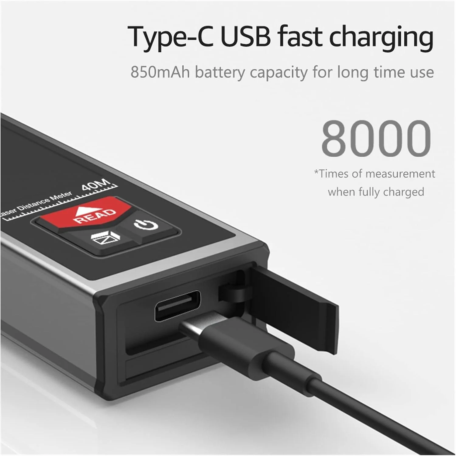 متر لیزری دستی FYUITGT مدل SW-B60، دستگاه اندازه گیری فاصله دیجیتال، قابل شارژ، دقت بالا