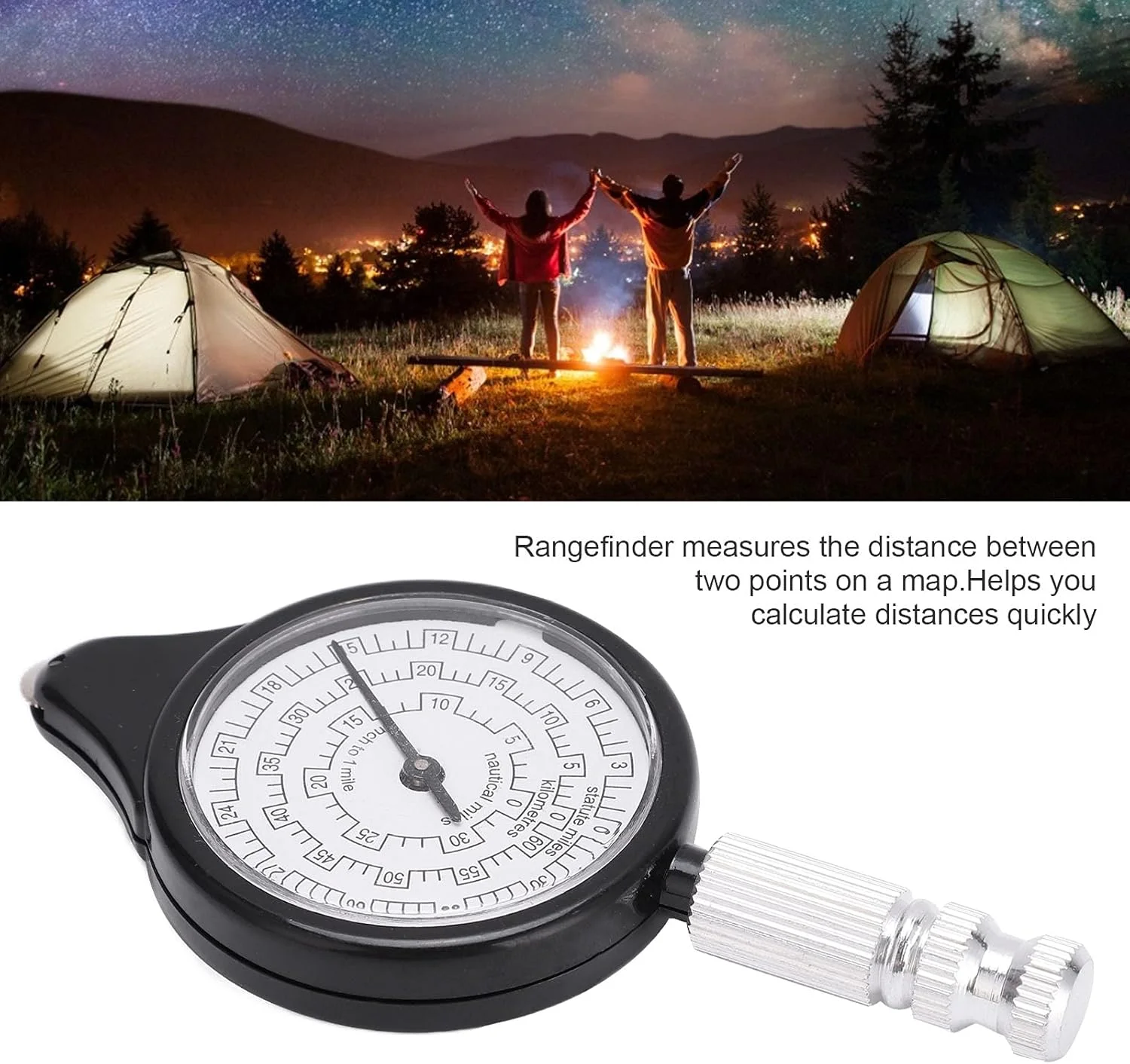 مسافت‌سنج نقشه، کیلومترشمار چند منظوره، مقیاس اندازه‌گیری نقشه، قطب‌نما، ابزار محاسبه فاصله راهنمای فضای باز