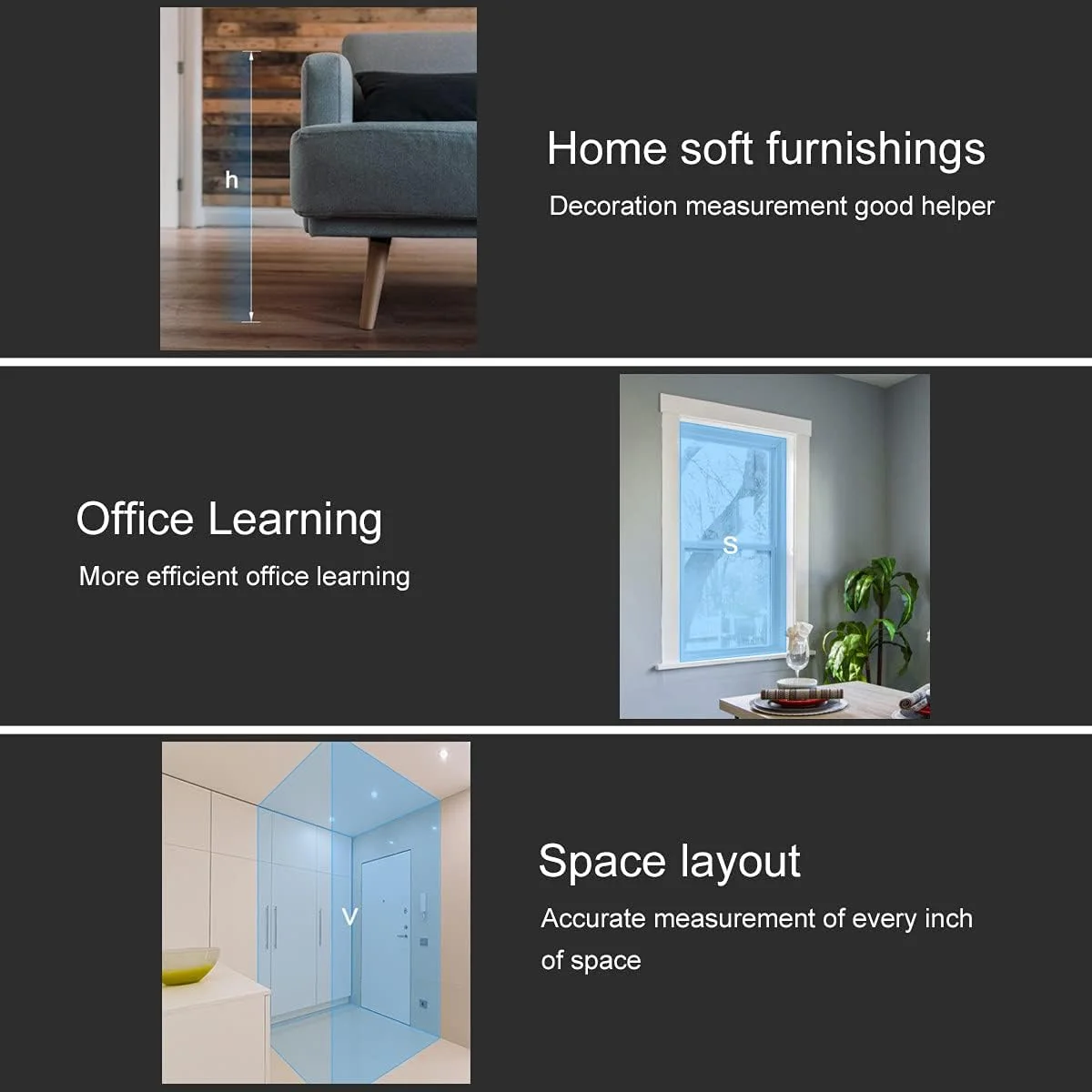 متر فاصله یاب دیجیتال 40 متری، مینی و قابل حمل، دستگاه اندازه گیری فاصله الکترونیکی، اندازه گیری مساحت/حجم/فیثاغورث با صفحه لمسی OLED 1.3 اینچی