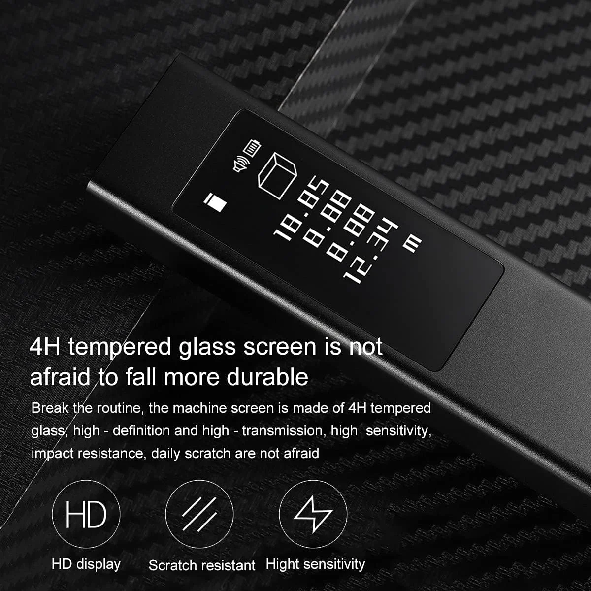 متر فاصله یاب دیجیتال 40 متری، مینی و قابل حمل، دستگاه اندازه گیری فاصله الکترونیکی، اندازه گیری مساحت/حجم/فیثاغورث با صفحه لمسی OLED 1.3 اینچی