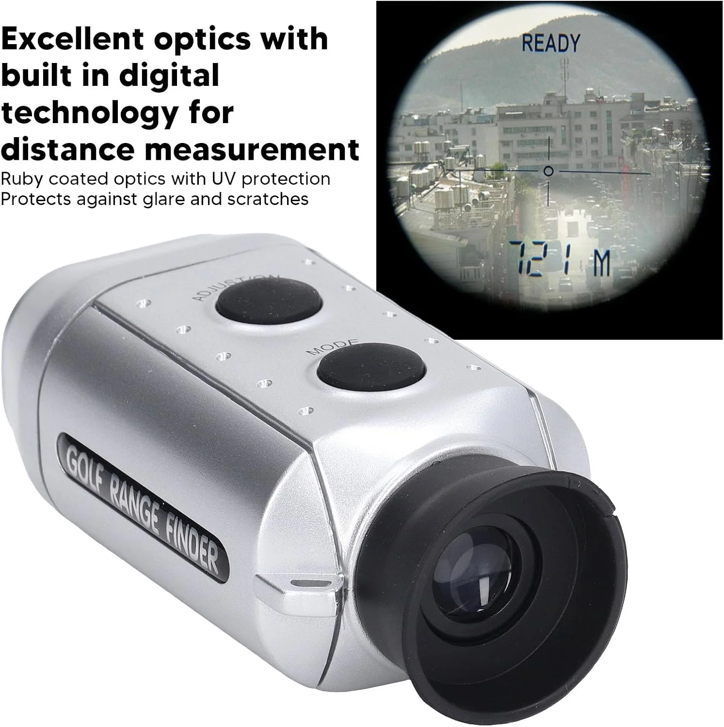 فاصله یاب با باتری، بزرگنمایی 7 برابر، اندازه گیری دقیق فاصله با اپتیک ضد انعکاس فاصله یاب با باتری، بزرگنمایی 7 برابر، اندازه گیری دقیق فاصله با اپتیک ضد انعکاس