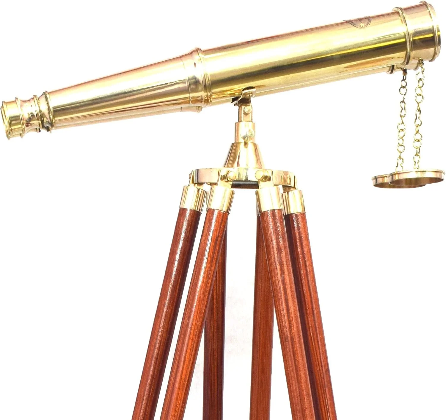 دوربین دوچشمی برنجی ایستاده مدل Admirals، ارتفاع 157 سانتیمتر، (رنگ: برنجی طلایی)، دکوری منزل با طرح دریانوردی