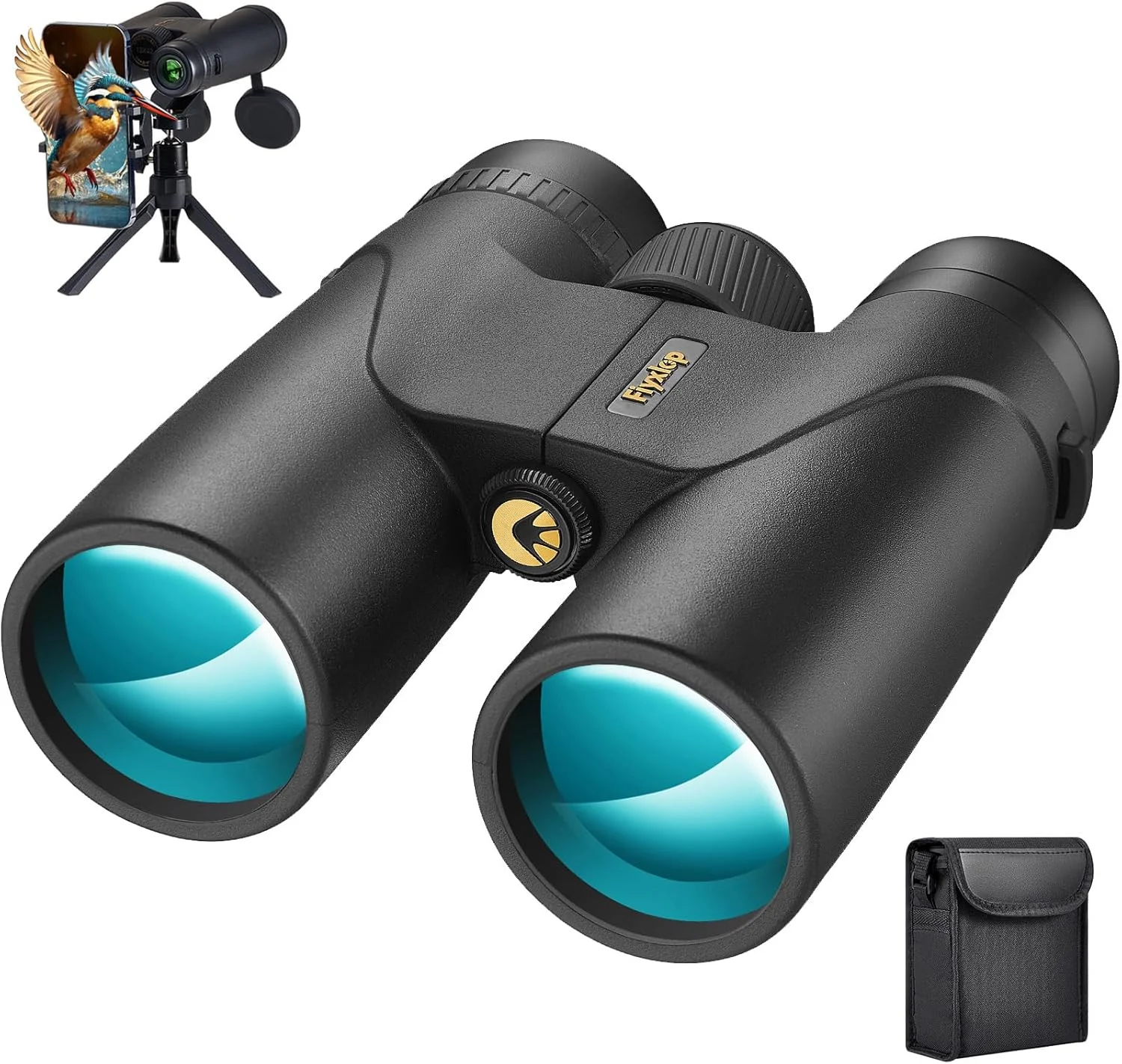 دوربین دوچشمی 12x42 HD برای بزرگسالان - منشور BAK4 و لنز FMC ارتقا یافته، آداپتور تلفن + سه پایه برای تماشای پرندگان، کشتی های کروز، کنسرت ها، شکار، پیاده روی، مشاهده حیات وحش