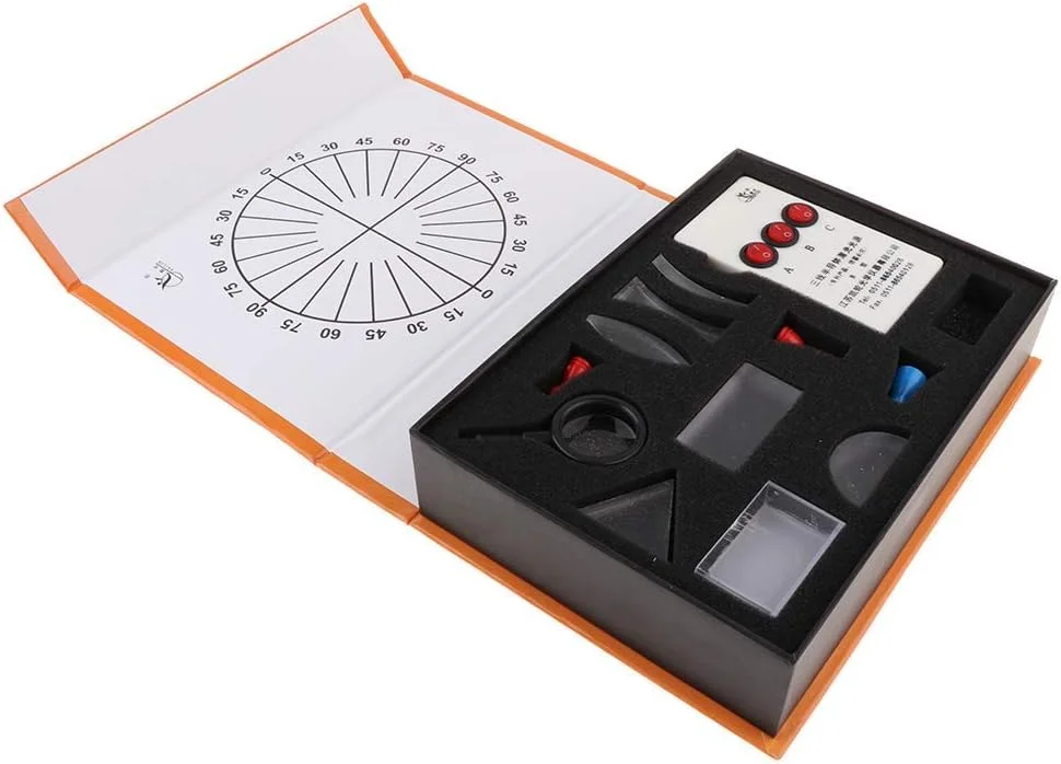 مجموعه لنزهای نوری مقعر و محدب، منشور، کیت فیزیکی نوری، تجهیزات آزمایشگاهی به همراه مولد پرتو نور و باتری مجموعه لنزهای نوری مقعر و محدب، منشور، کیت فیزیکی نوری، تجهیزات آزمایشگاهی به همراه مولد پرتو نور و باتری