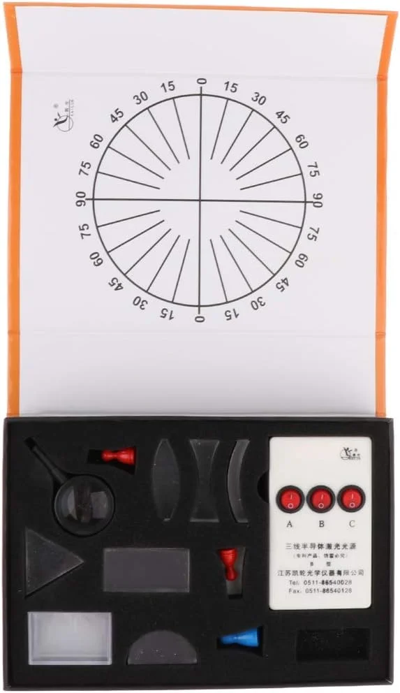 مجموعه لنزهای نوری مقعر و محدب، منشور، کیت فیزیکی نوری، تجهیزات آزمایشگاهی به همراه مولد پرتو نور و باتری مجموعه لنزهای نوری مقعر و محدب، منشور، کیت فیزیکی نوری، تجهیزات آزمایشگاهی به همراه مولد پرتو نور و باتری