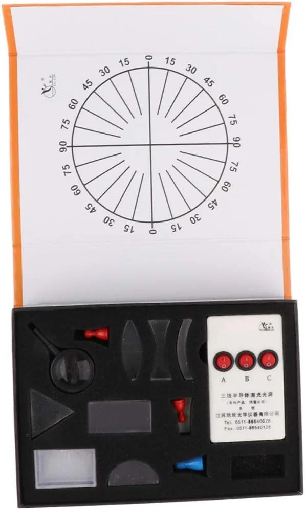 مجموعه لنزهای نوری مقعر و محدب، منشور، کیت فیزیکی نوری، تجهیزات آزمایشگاهی به همراه مولد پرتو نور و باتری مجموعه لنزهای نوری مقعر و محدب، منشور، کیت فیزیکی نوری، تجهیزات آزمایشگاهی به همراه مولد پرتو نور و باتری