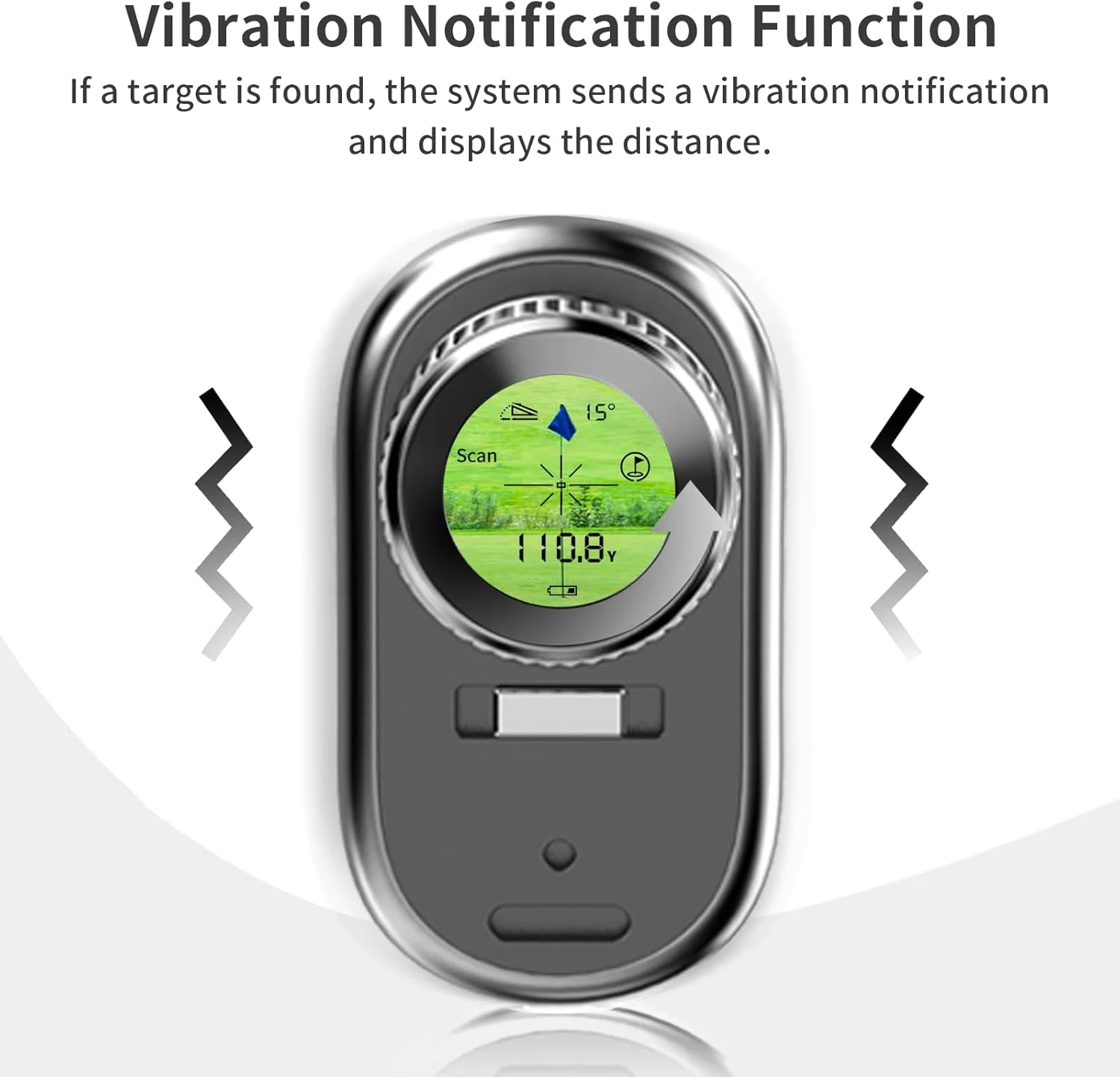 فاصله یاب گلف با برد 600 یارد، 6x24mm ضد آب، لرزش پالس، کیف حمل، باتری رایگان، بسته بندی هدیه F2