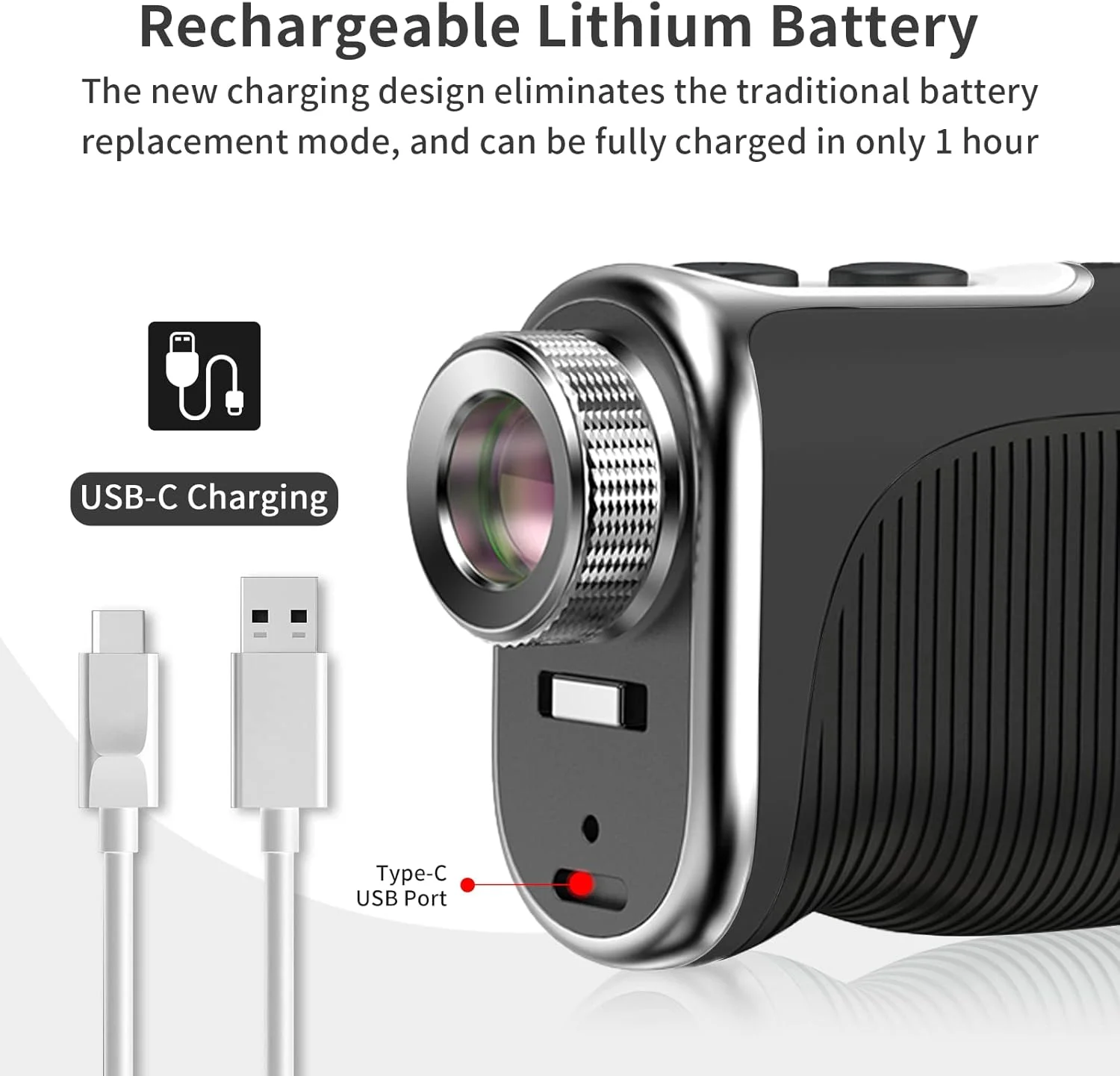 فاصله یاب گلف با برد 600 یارد، 6x24mm ضد آب، لرزش پالس، کیف حمل، باتری رایگان، بسته بندی هدیه F2