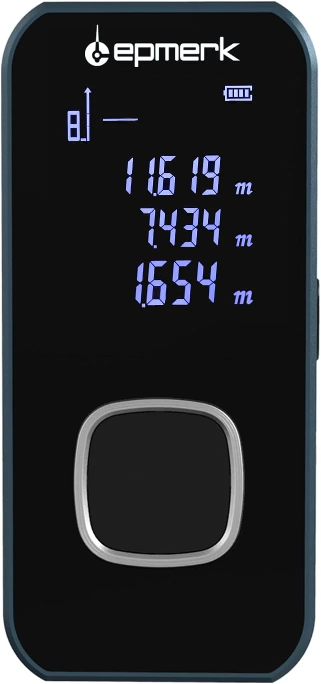 متر لیزری دیجیتال کوچک 60 متری پپیسکی با صفحه نمایش LCD و سنسور زاویه الکترونیکی برای اندازه گیری مساحت و محیط