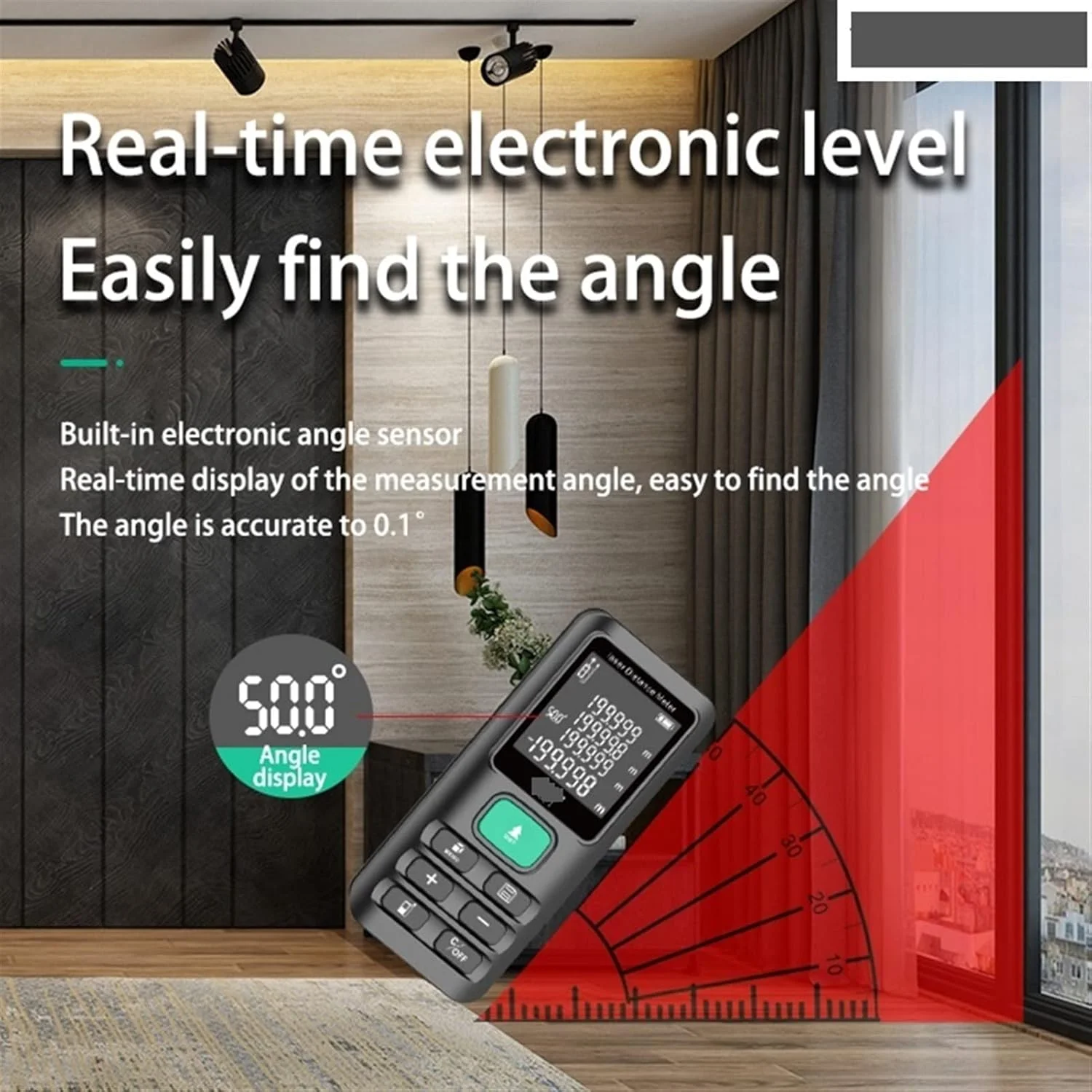 متر لیزری خانگی 70M/120M، ابزار تست فاصله دیجیتال، متر نواری، ابزار تست اندازه گیری فاصله برای خودرو و کامیون های سنگین (رنگ: 70m Fy897)