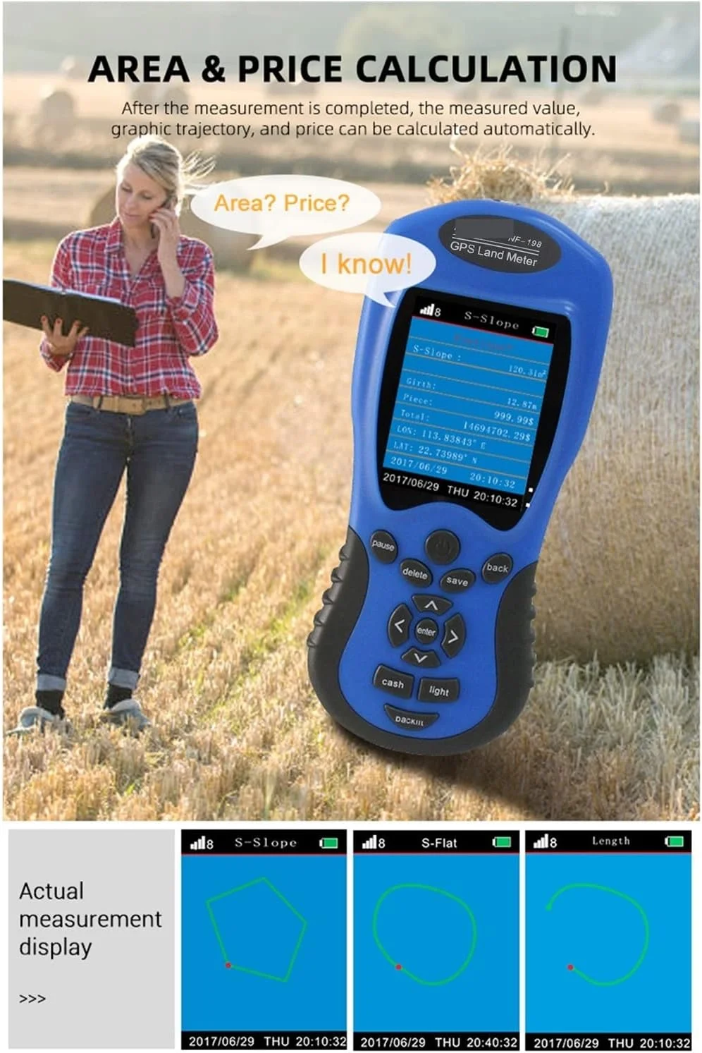 متر فاصله یاب NF-188 G-P-S، مساحت سنج دیجیتال LCD، ابزار اندازه گیری طول زمین کشاورزی، حالت خودکار و دستی، ابزار نقشه برداری با دقت بالا (رنگ: 188) متر فاصله یاب NF-188 G-P-S، مساحت سنج دیجیتال LCD، ابزار اندازه گیری طول زمین کشاورزی، حالت خودکار و دستی، ابزار نقشه برداری با دقت بالا (رنگ: 188)