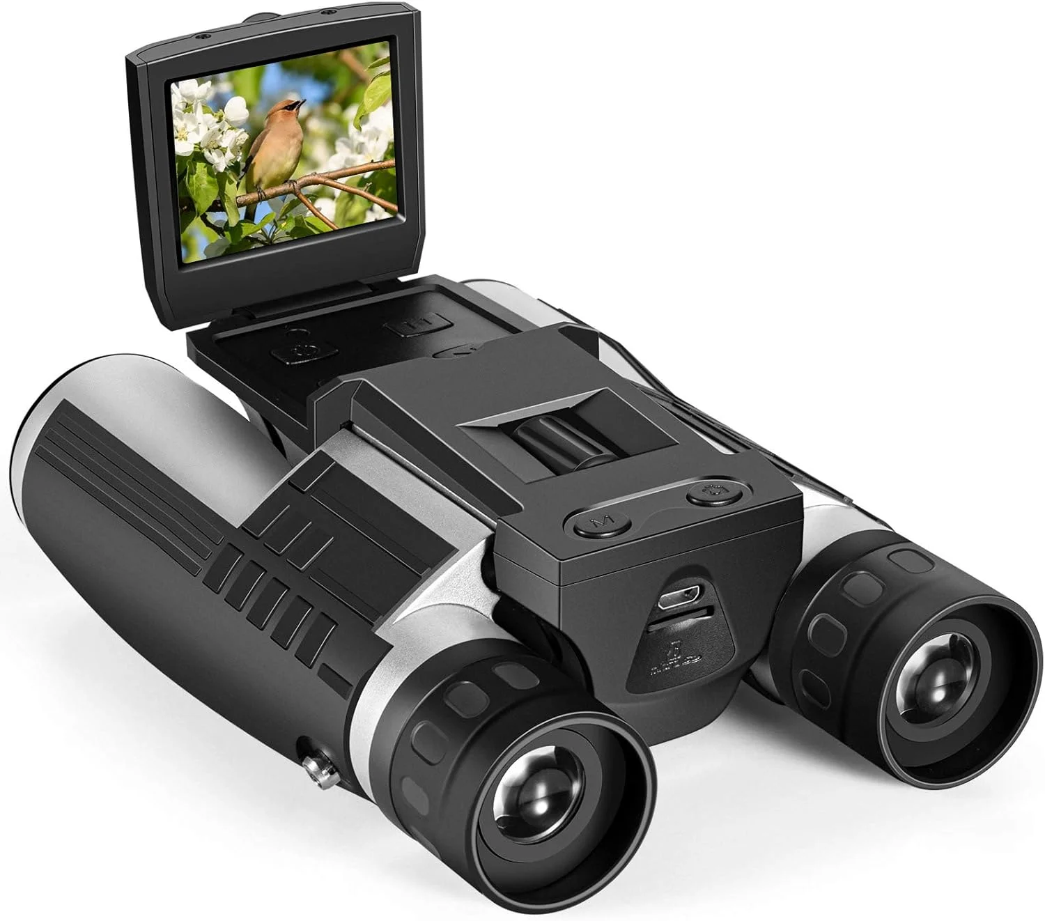 دوربین دوچشمی دیجیتال 5 مگاپیکسلی 2 اینچی LCD با حافظه 16 گیگابایتی و زوم 12 برابر برای تماشای پرندگان، مسابقات فوتبال و کنسرت
