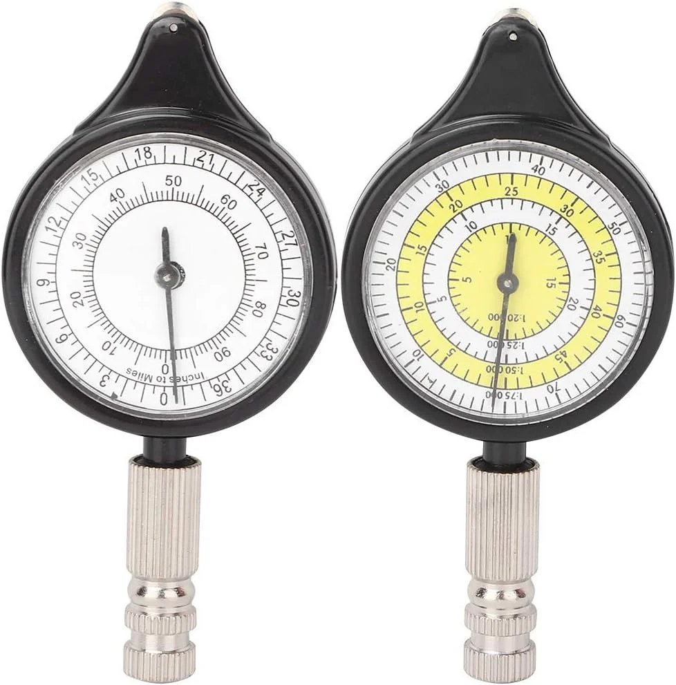 مسافت‌سنج نقشه، ابزار کوچک قدیمی برای محاسبه فاصله در فضای باز، ابزار نقشه‌برداری، اندازه‌گیری فاصله بین 2 نقطه روی نقشه، مناسب برای پیاده‌روی، کمپینگ و مسافرت