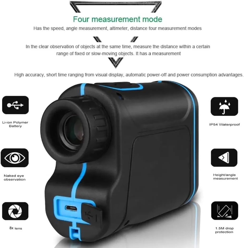 فاصله یاب لیزری تک چشمی برای گلف و شکار، با قابلیت اندازه گیری زاویه، ارتفاع، سرعت و فاصله تا 1500 متر