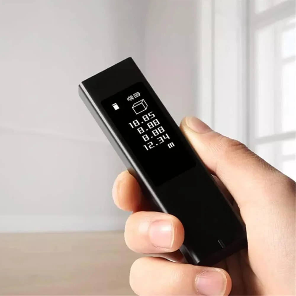 فاصله یاب ابزار اندازه گیری 1 عددی مادون قرمز OLED LS5 لیزری دستی قابل حمل با صفحه لمسی و دقت بالا