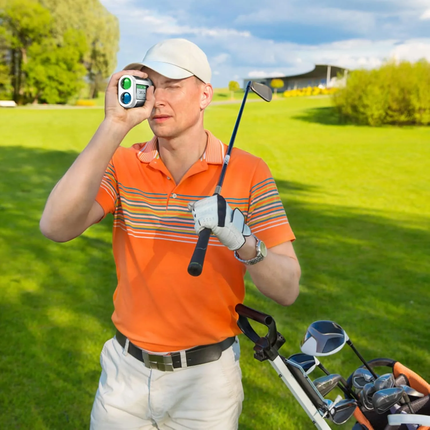 فاصله یاب گلف Morelian با صفحه نمایش لمسی LCD بزرگنمایی 6X، 600 متر / 800 متر، متر فاصله یاب قابل شارژ USB با عملکرد شیب، قفل کردن پرچم و لرزش