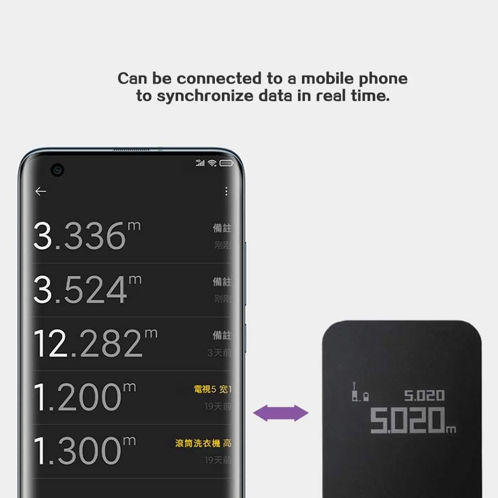 متر لیزری، ابزار اندازه گیری اتاق، فاصله یاب، لوازم جانبی داخلی، صفحه نمایش OLED، دستی 30 متری